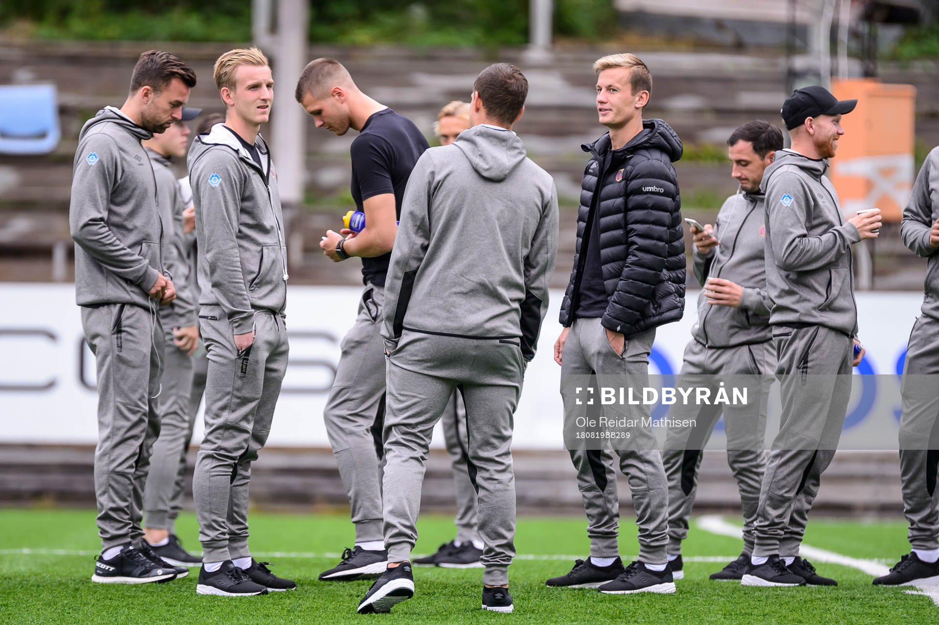 Aalesund players inspecting the field