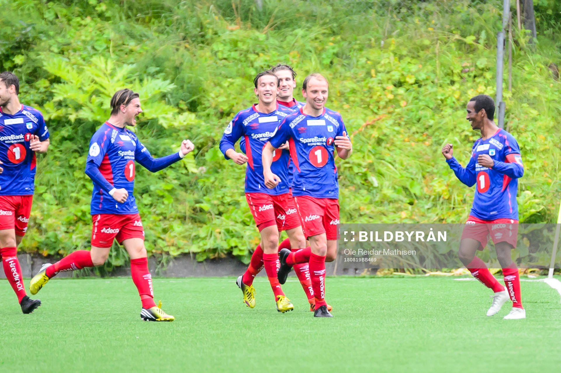 Tromsdalen celebrating the 1-0 by Mohammed Ahamed of