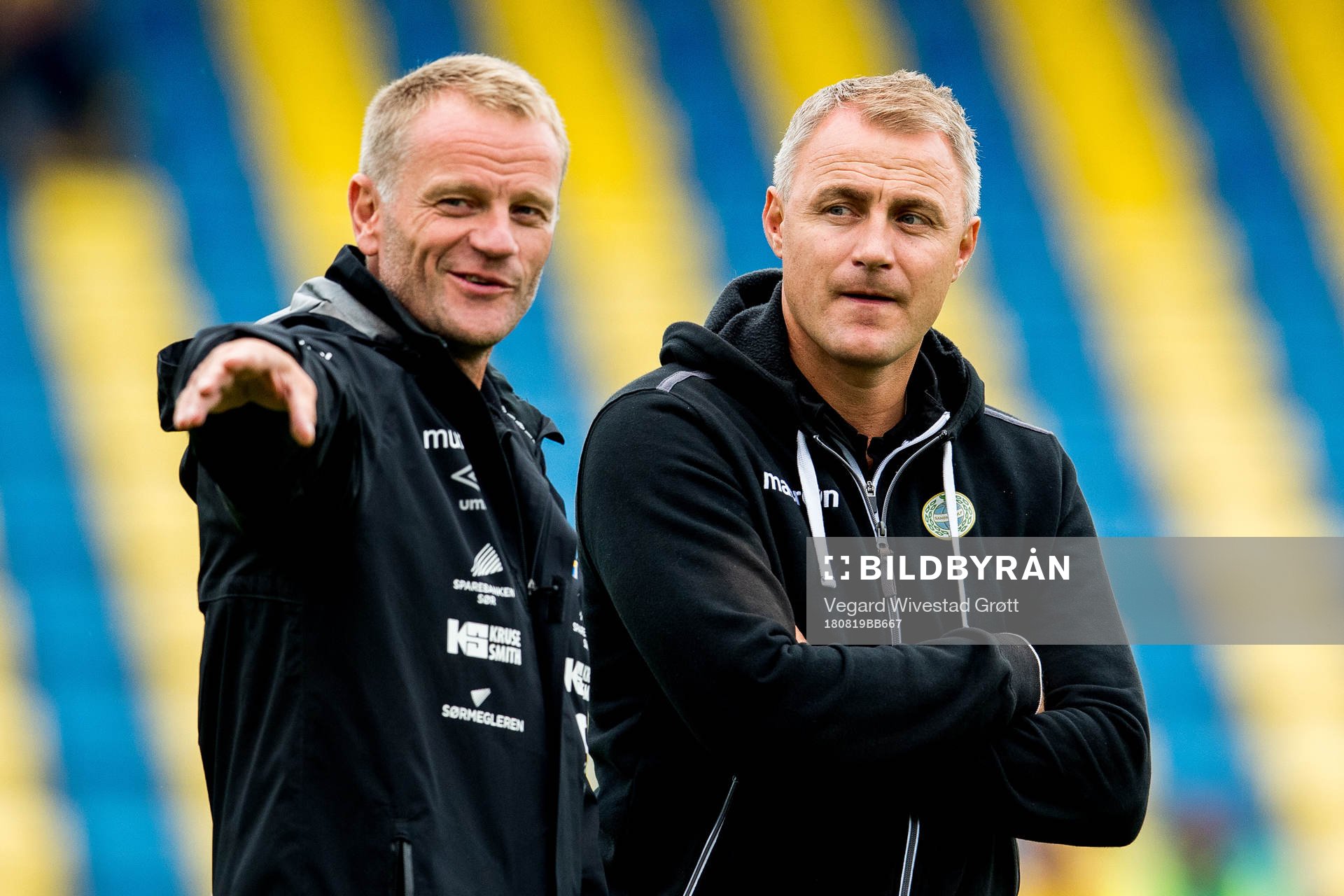 Arne Sandstø, head coach of Jerv, and Bengt Sæternes,