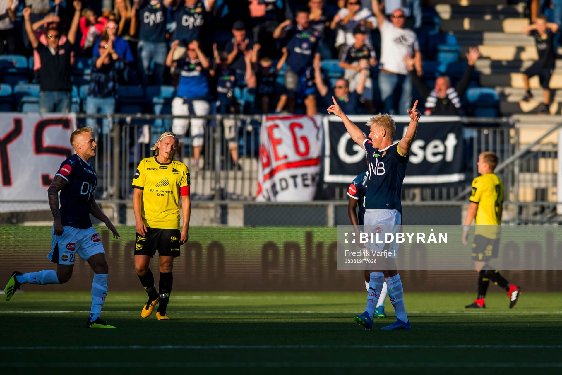 Jakob Glesnes of Strømsgodset celebrates