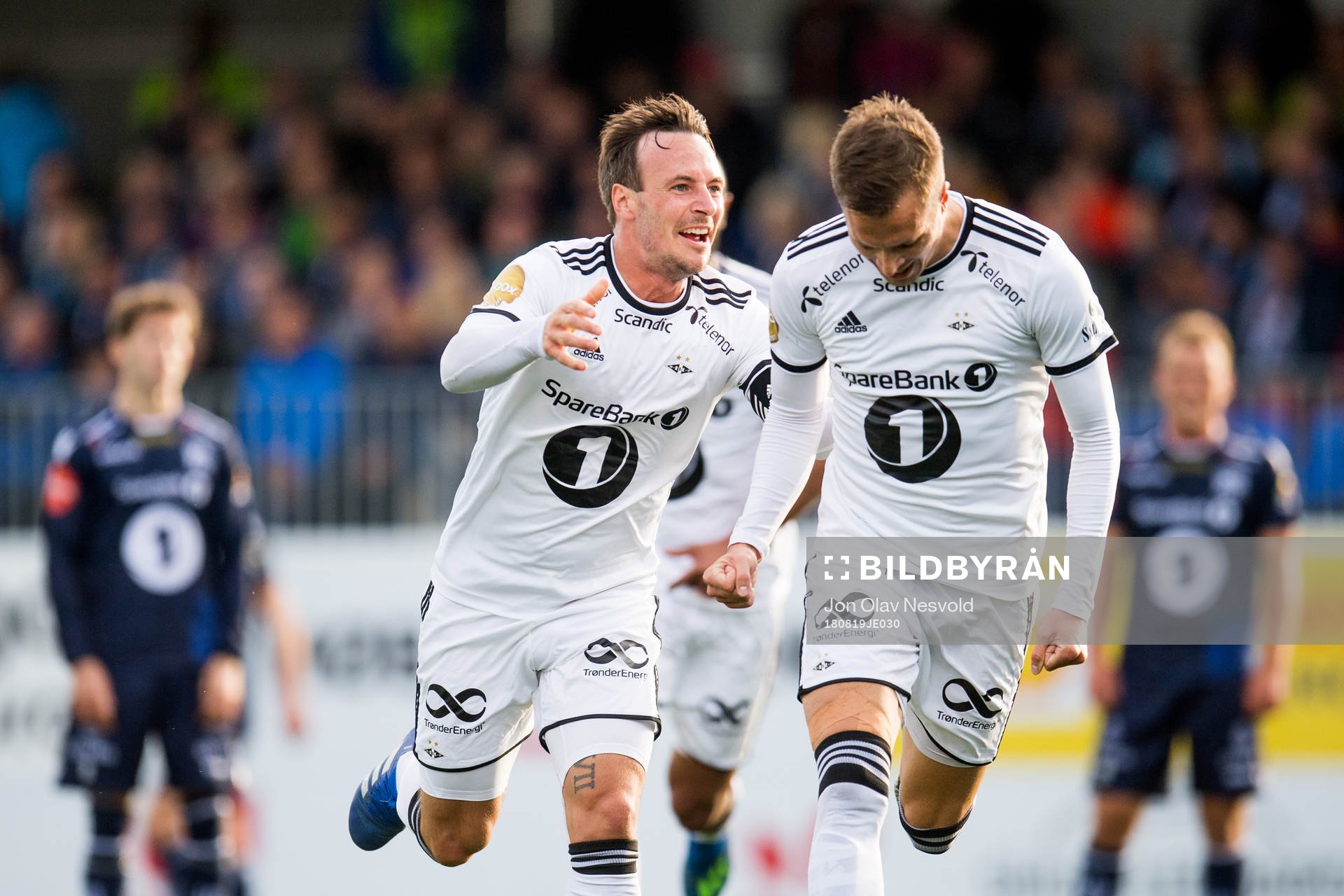 Anders Konradsen and Mike Jensen of Rosenborg celebrate