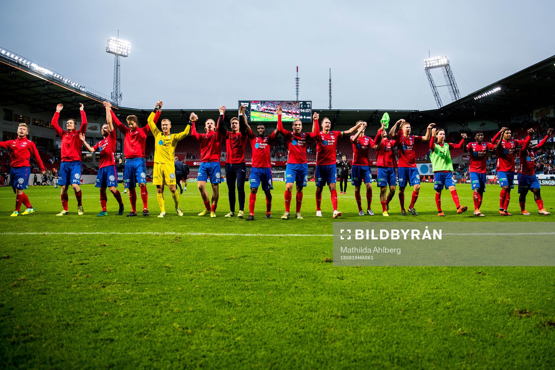 Helsingborgs spelare jublar