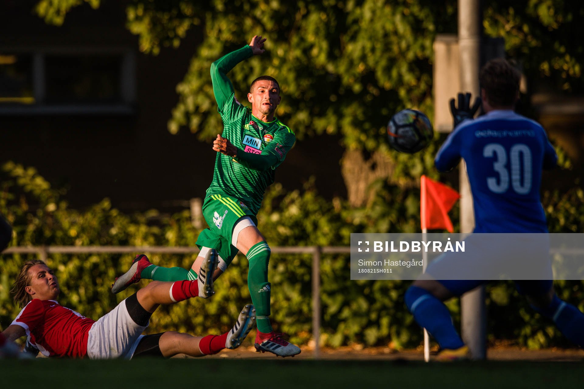 Dalkurds Irfan Jasarevic under fotbollsmatchen i Svenska Cupen mellan Karlberg och Dalkurd den 21 augusti 2018 i Stockholm.