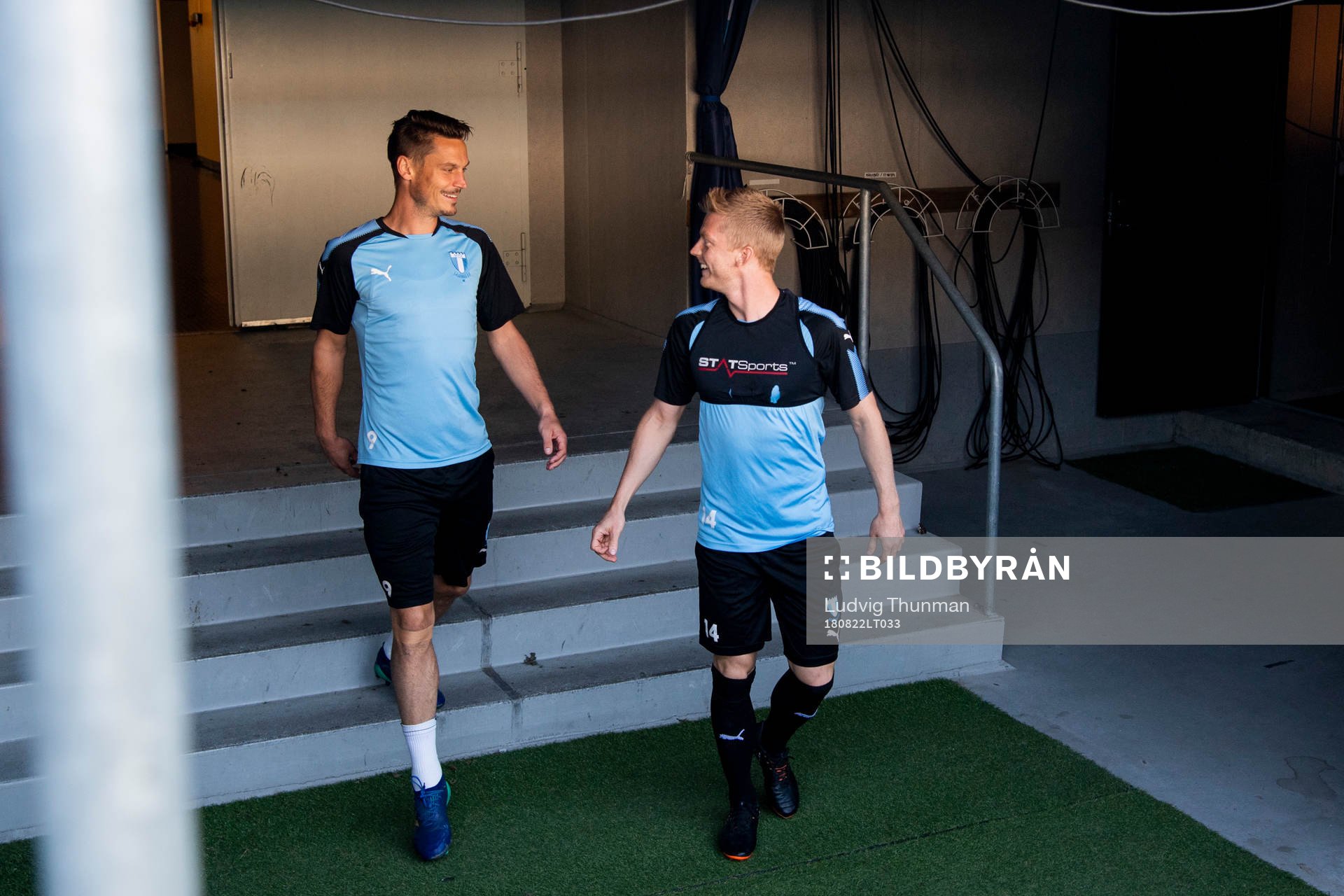 Markus Rosenberg and Anders Christiansen heading for the