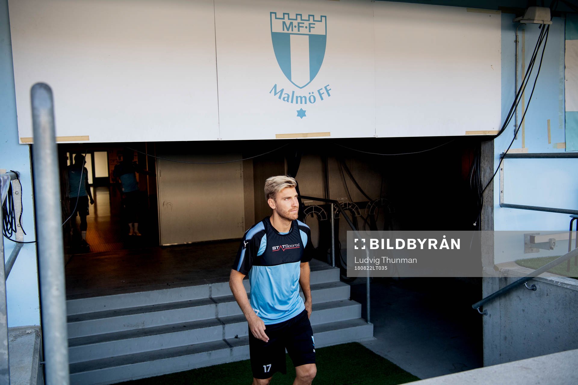 Rasmus Bengtsson of Malmö FF enters the pitch