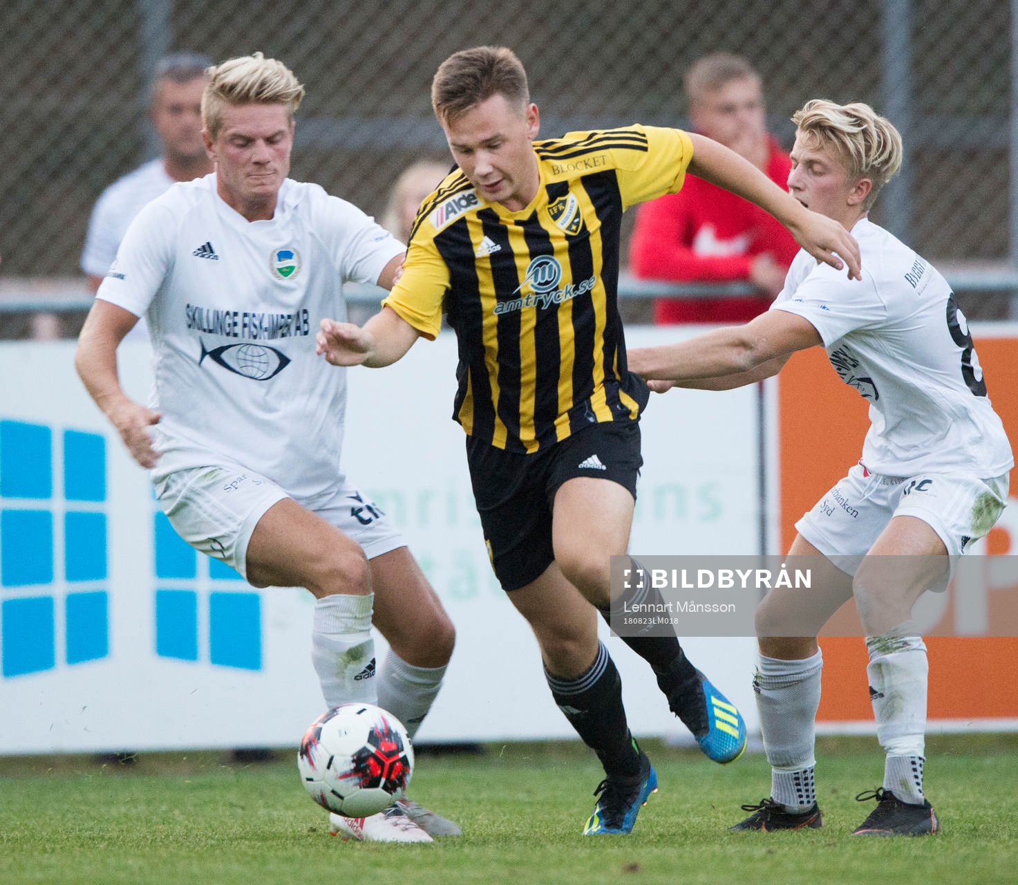 IFK Hässleholms Theo Ekström i matchen i division 2 mellan Österlen och IFK Hässleholm i Skillinge 23 augusti 2018.  