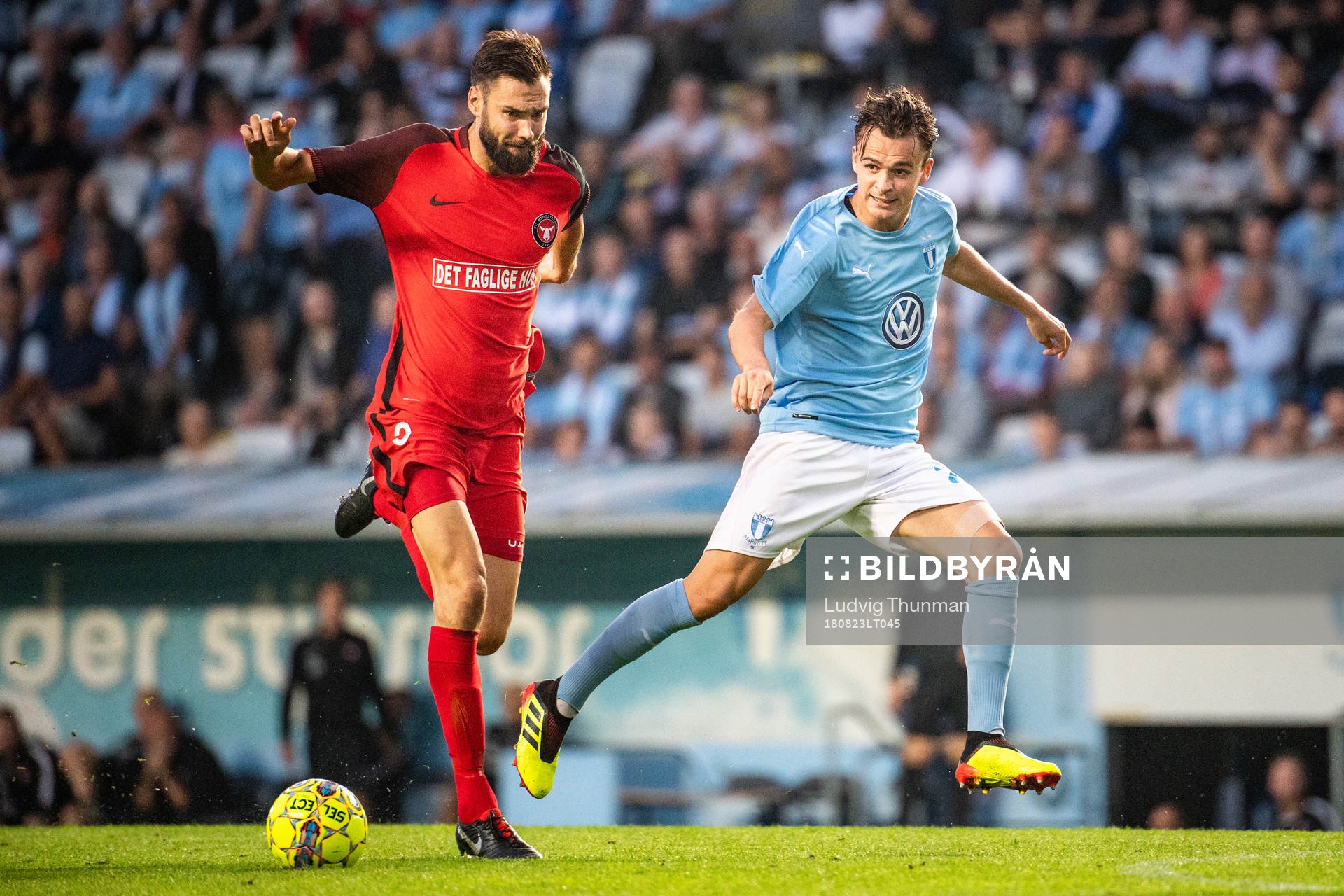 Tim Sparv of Midtjylland and Andreas Vindheim of Malmö FF