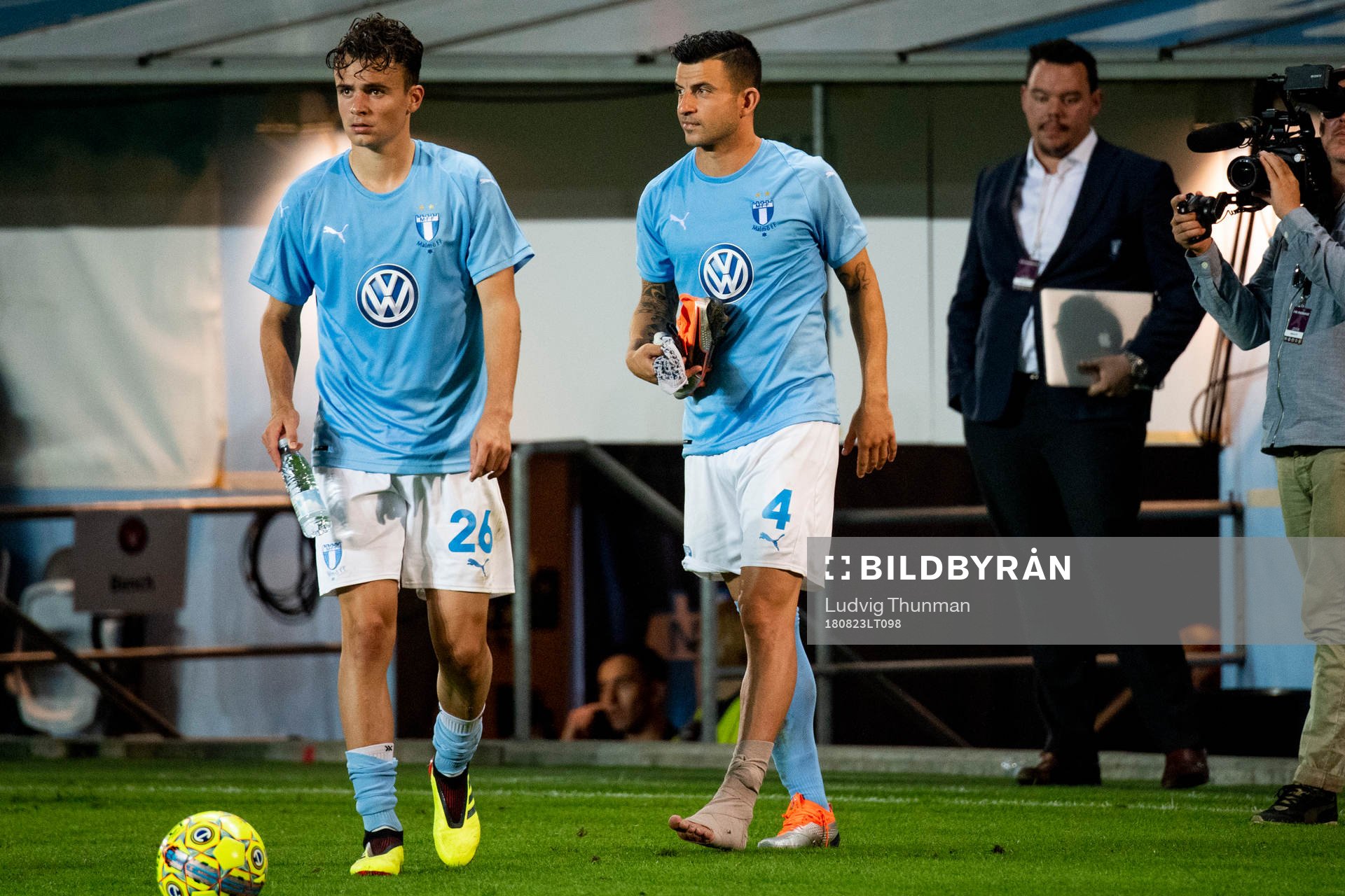 Andreas Vindheim and Behrang Safari of Malmö FF looks