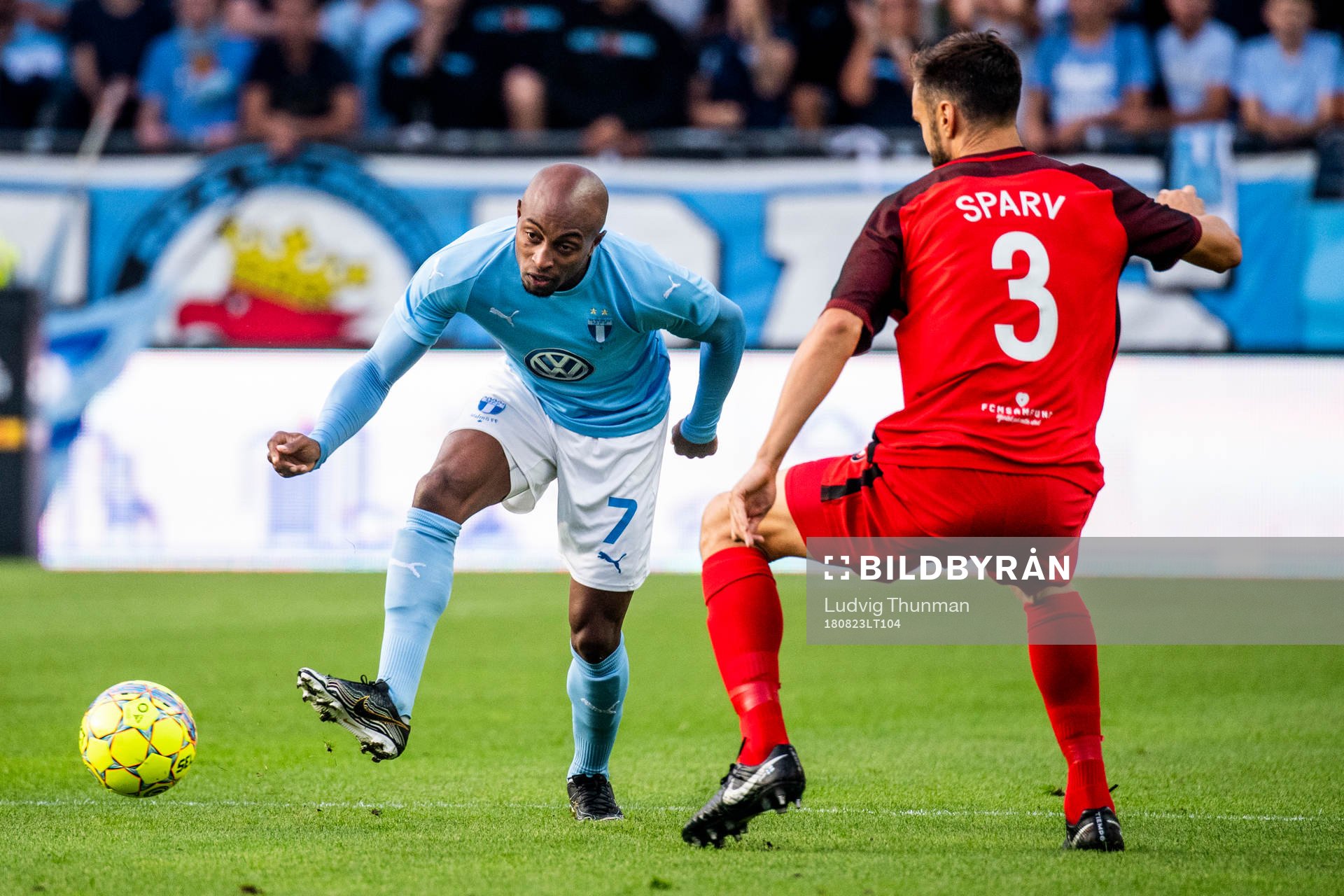 Fouad Bachirou of Malmö FF and Tim Sparv of Midtjylland