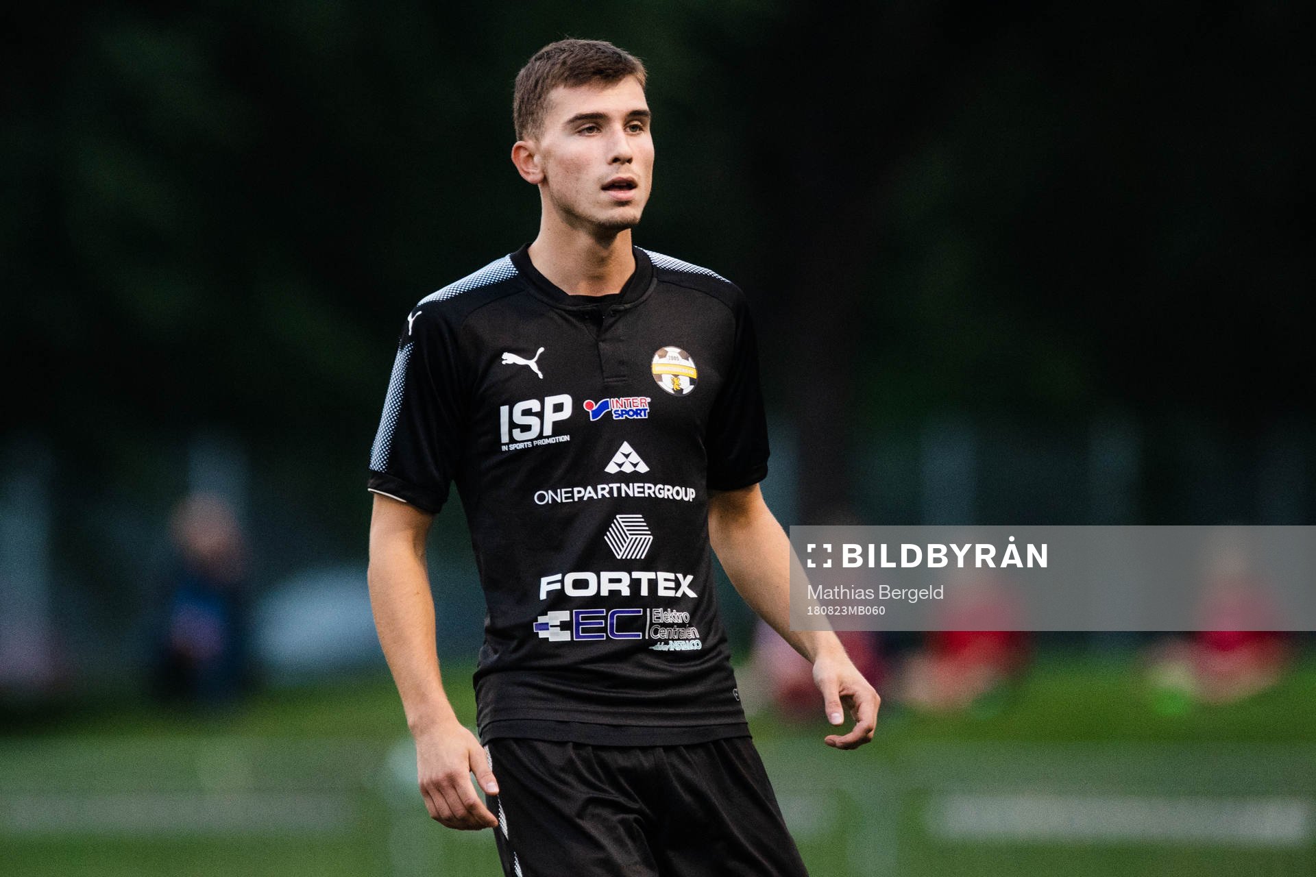 Hisingbackas Kristian Kocevski under fotbollsmatchen i Svenska Cupen mellan Hisingsbacka och Örgryte den 23 augusti 2018 i Göteborg.