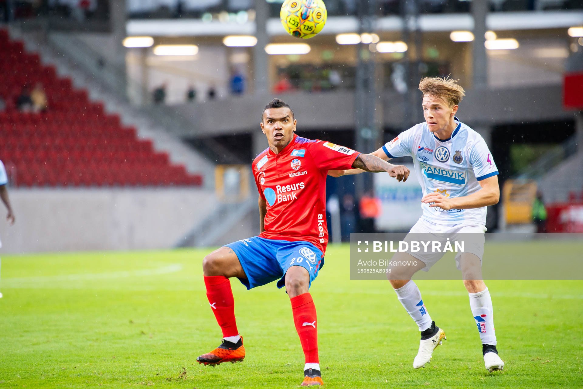 Helsingborgs Wanderson do Carma under fotbollsmatchen i Superettan mellan Helsingborg och Gefle den 25 augusti 2018 i Helsingborg.