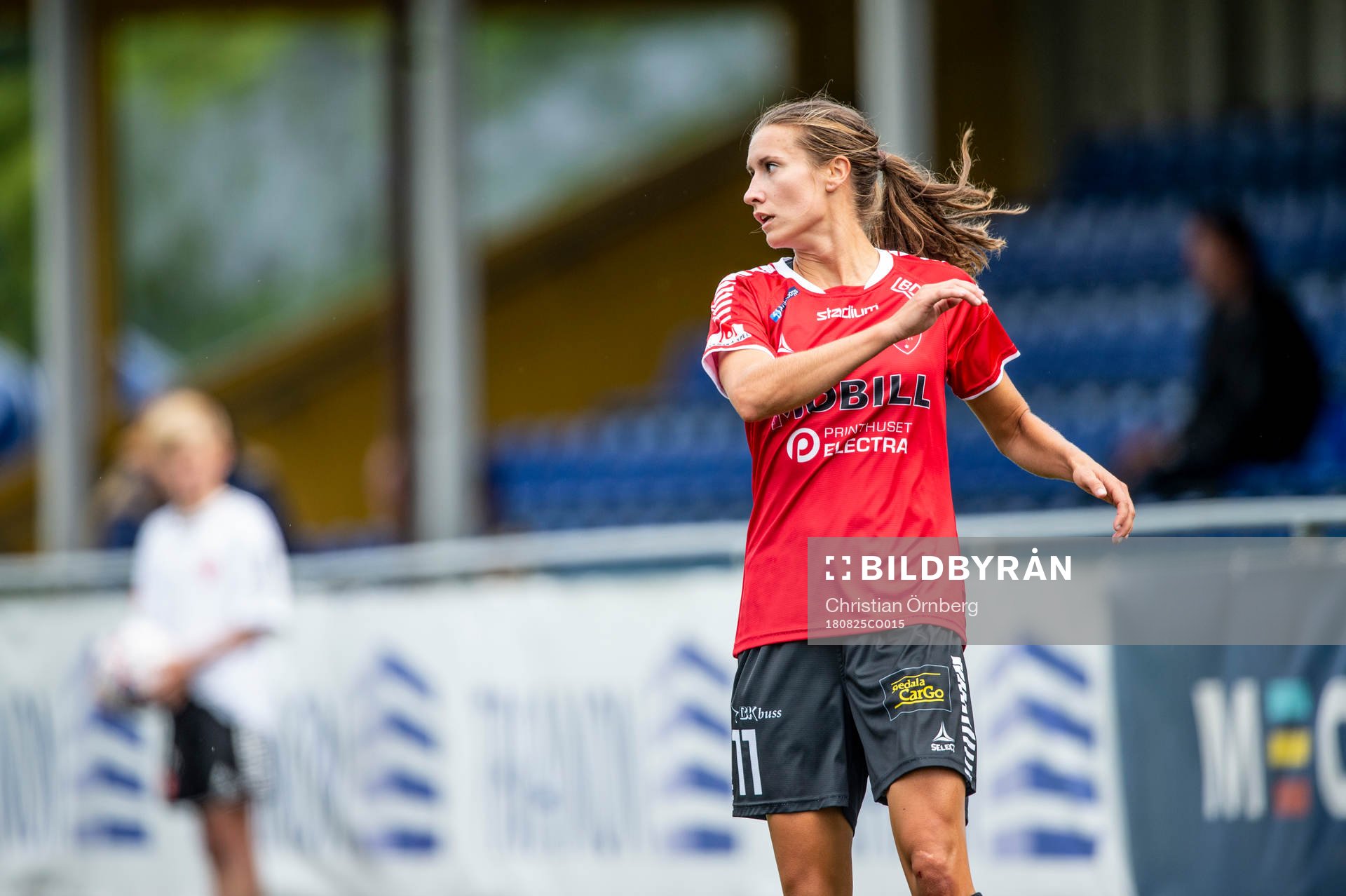 Limhamn Bunkeflos Anna Eveliina Parikka under fotbollsmatchen i Damallsvenskan mellan LB07 och Kopparbergs/Göteborg den 25 augusti 2018 i Malmö.