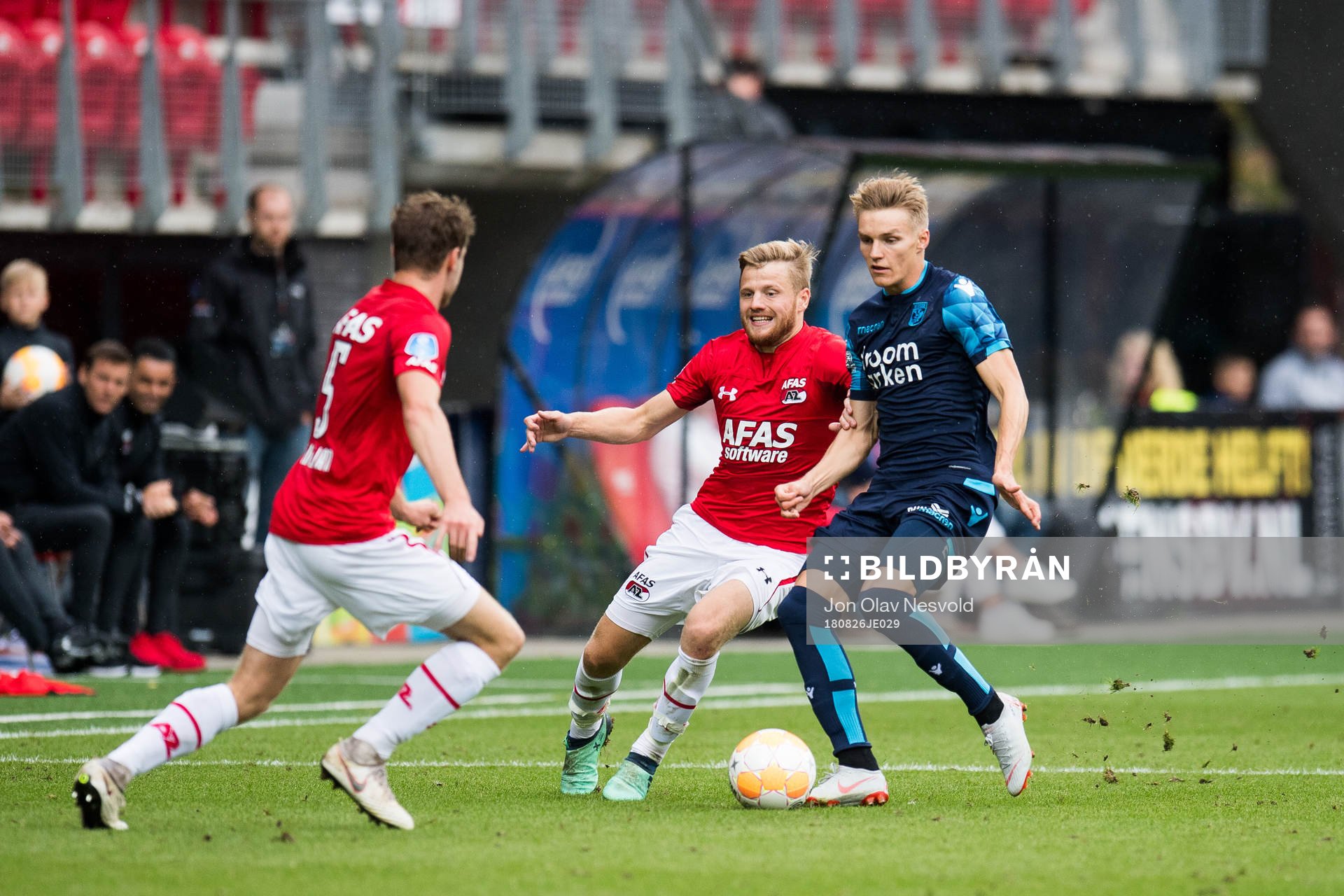 Fredrik Midtsjø of AZ Alkmaar and Martin Ødegaard of