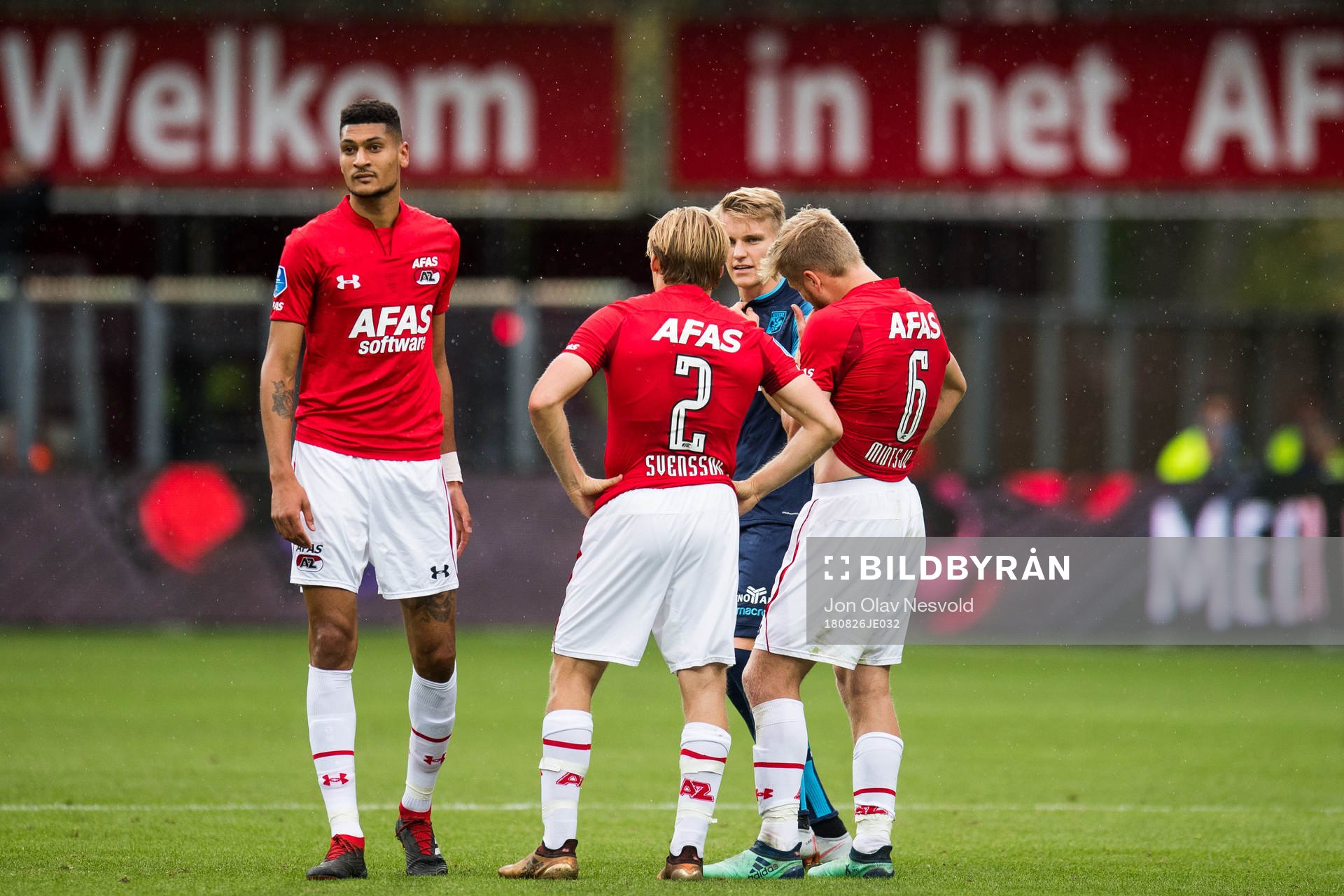 Bjørn Maars Johnsen and Jonas Svensson of AZ Alkmaar,