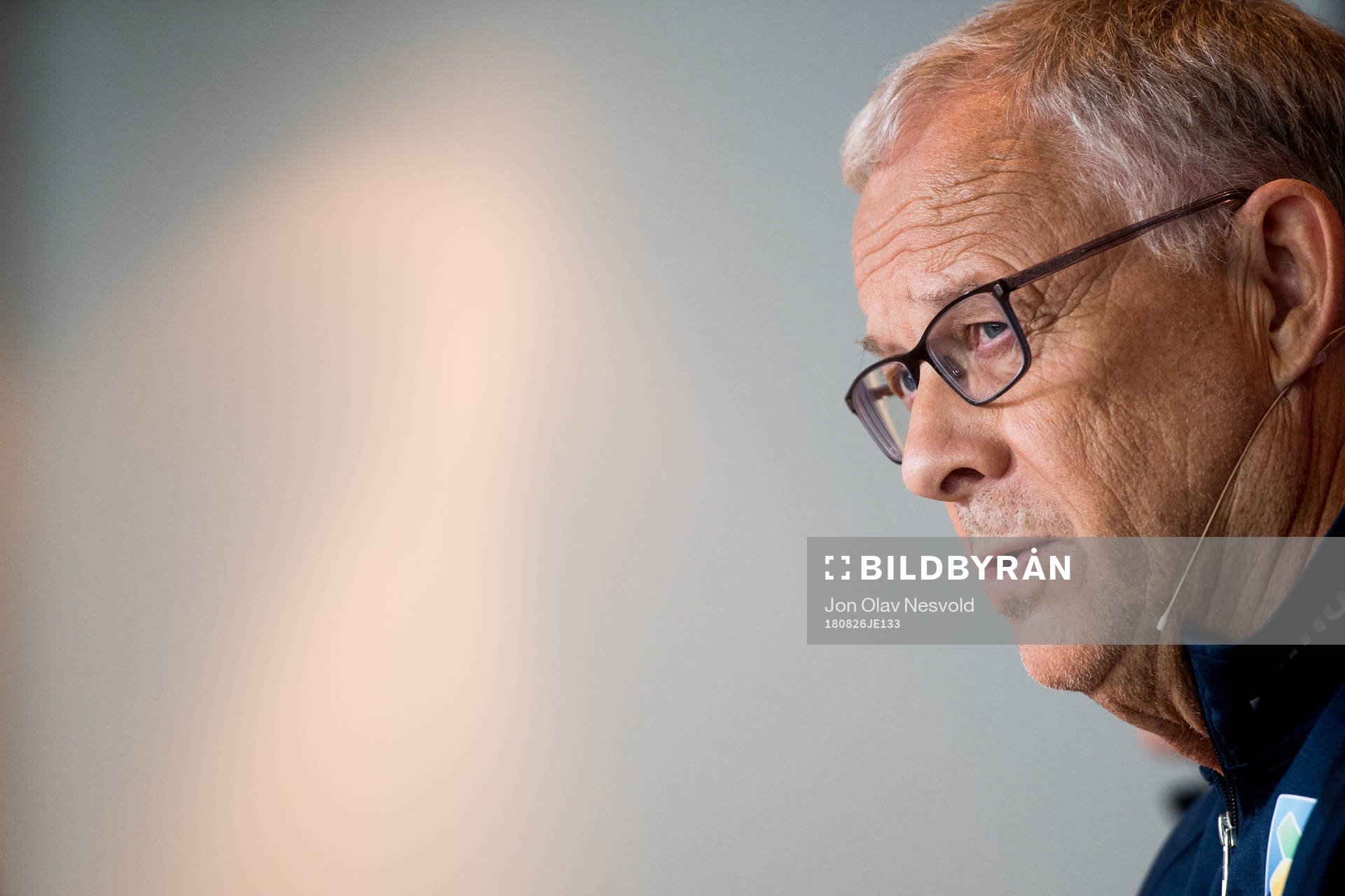 Lars Lagerbäck, head coach of Norway, presents the team
