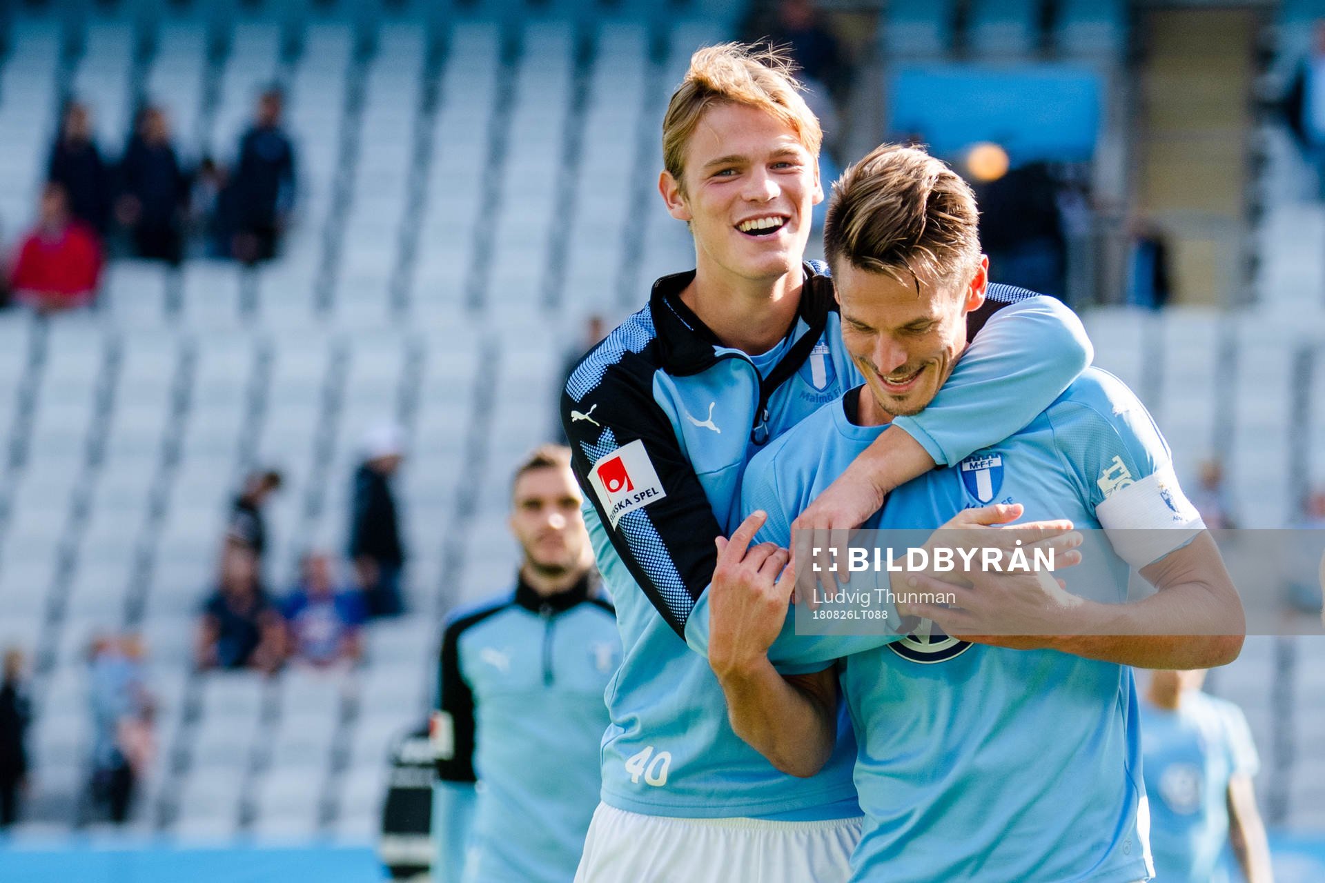 Malmö FFs Hugo Andersson och Markus Rosenberg  jublar