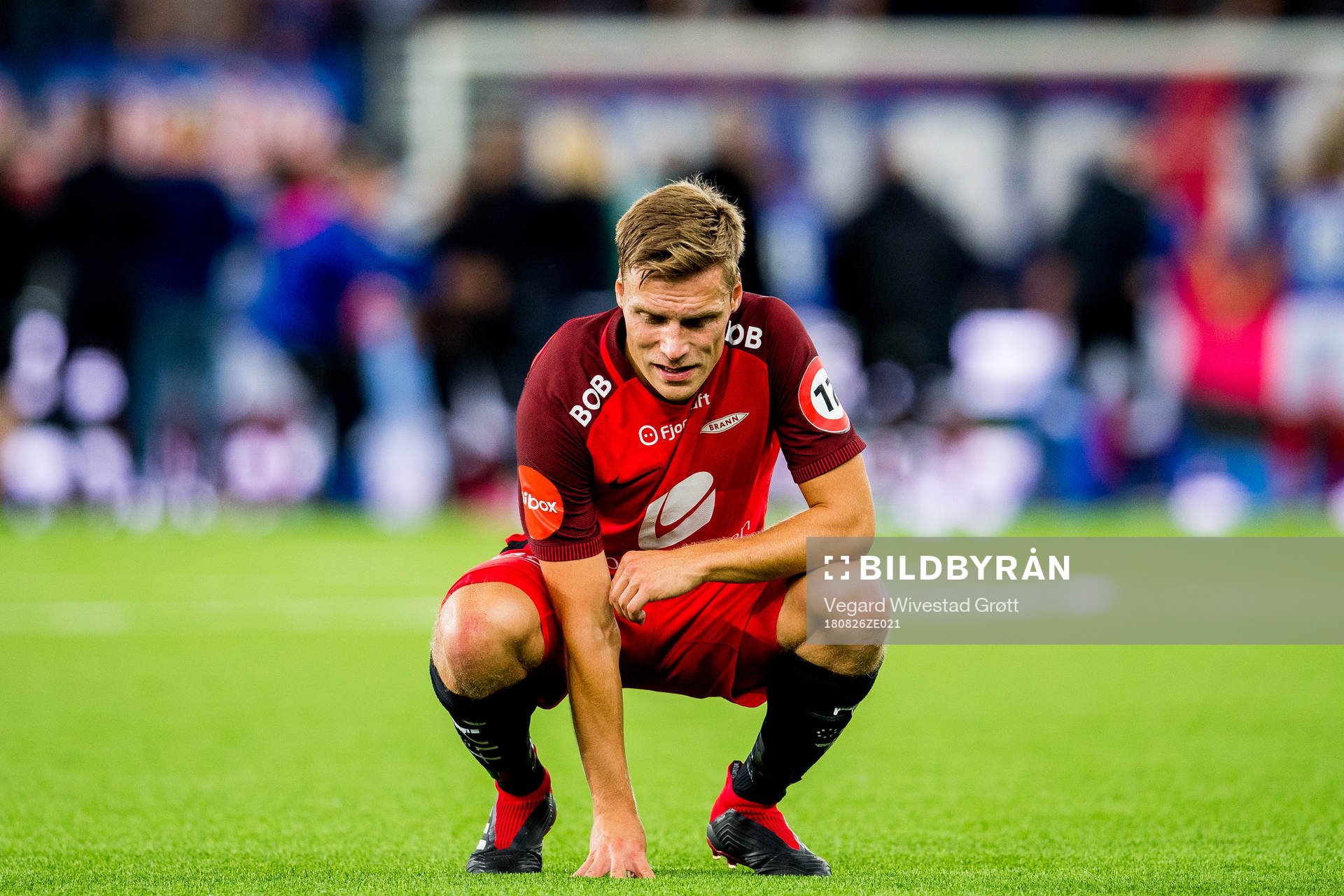 Ruben Yttergård Jenssen of Brann looks dejected