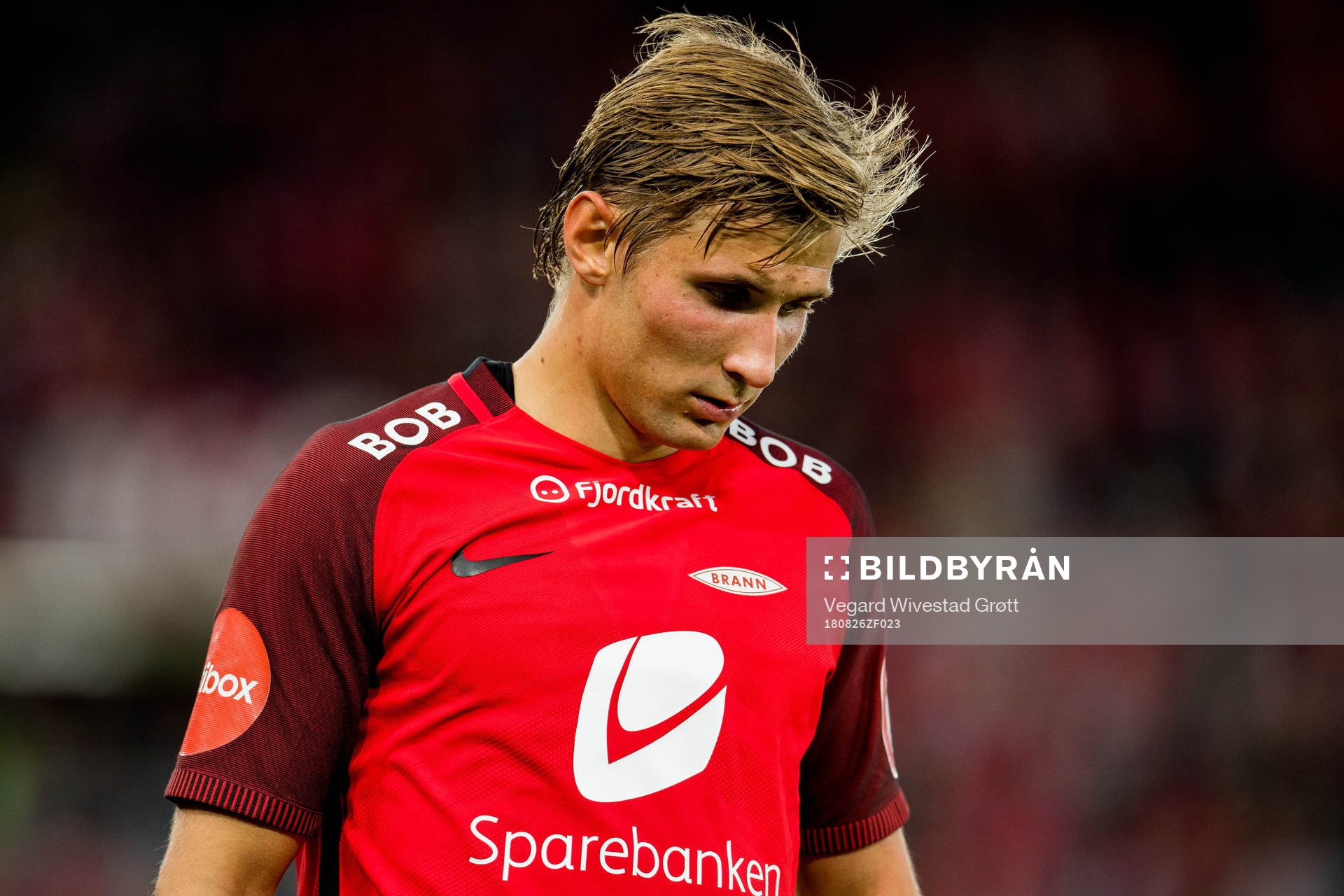 Steffen Lie Skålevik of Brann looks dejected