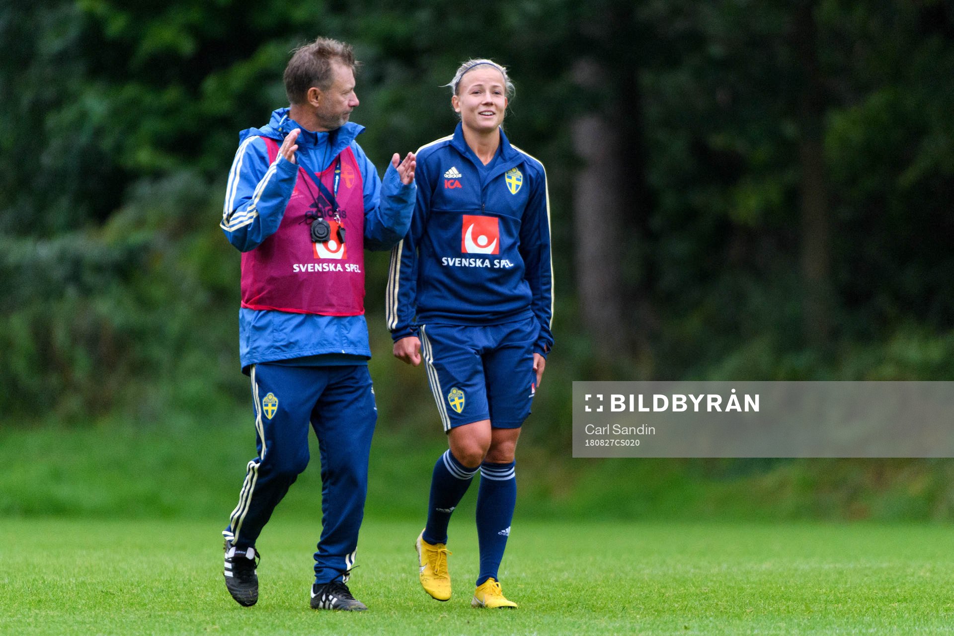 Förbundskapten Peter Gerhardsson och Hanna Glas