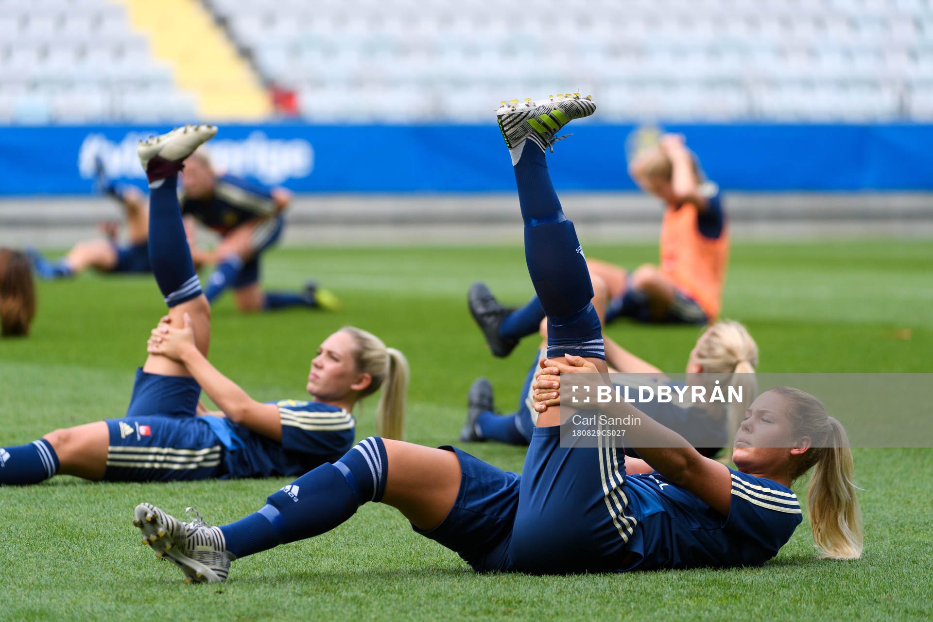 Nina Jakobsson under en träning med det svenska damlandslaget i fotboll den 29 augusti 2018 i Göteborg.