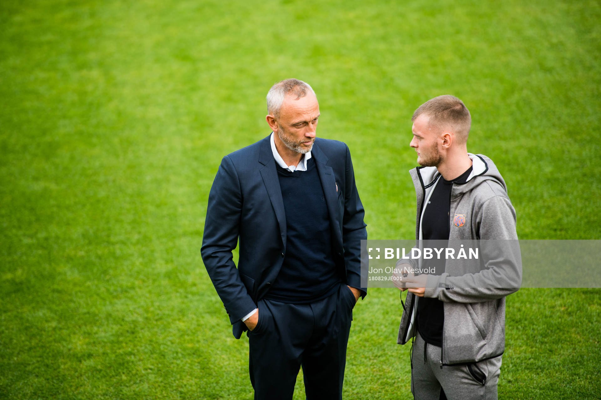 Lars Bohinen, head coach of Aalesund, and Adam Örn