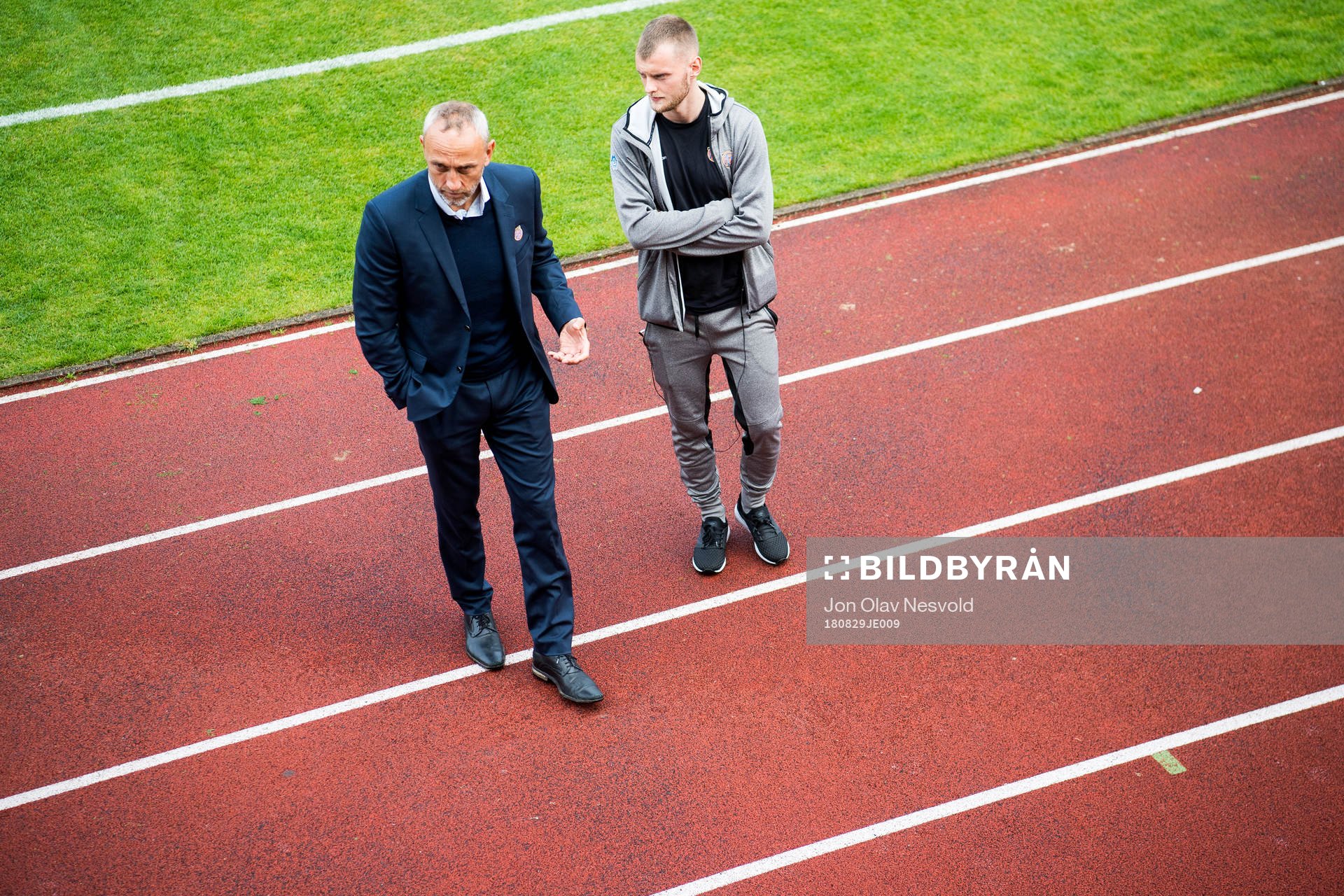 Lars Bohinen, head coach of Aalesund, and Adam Örn