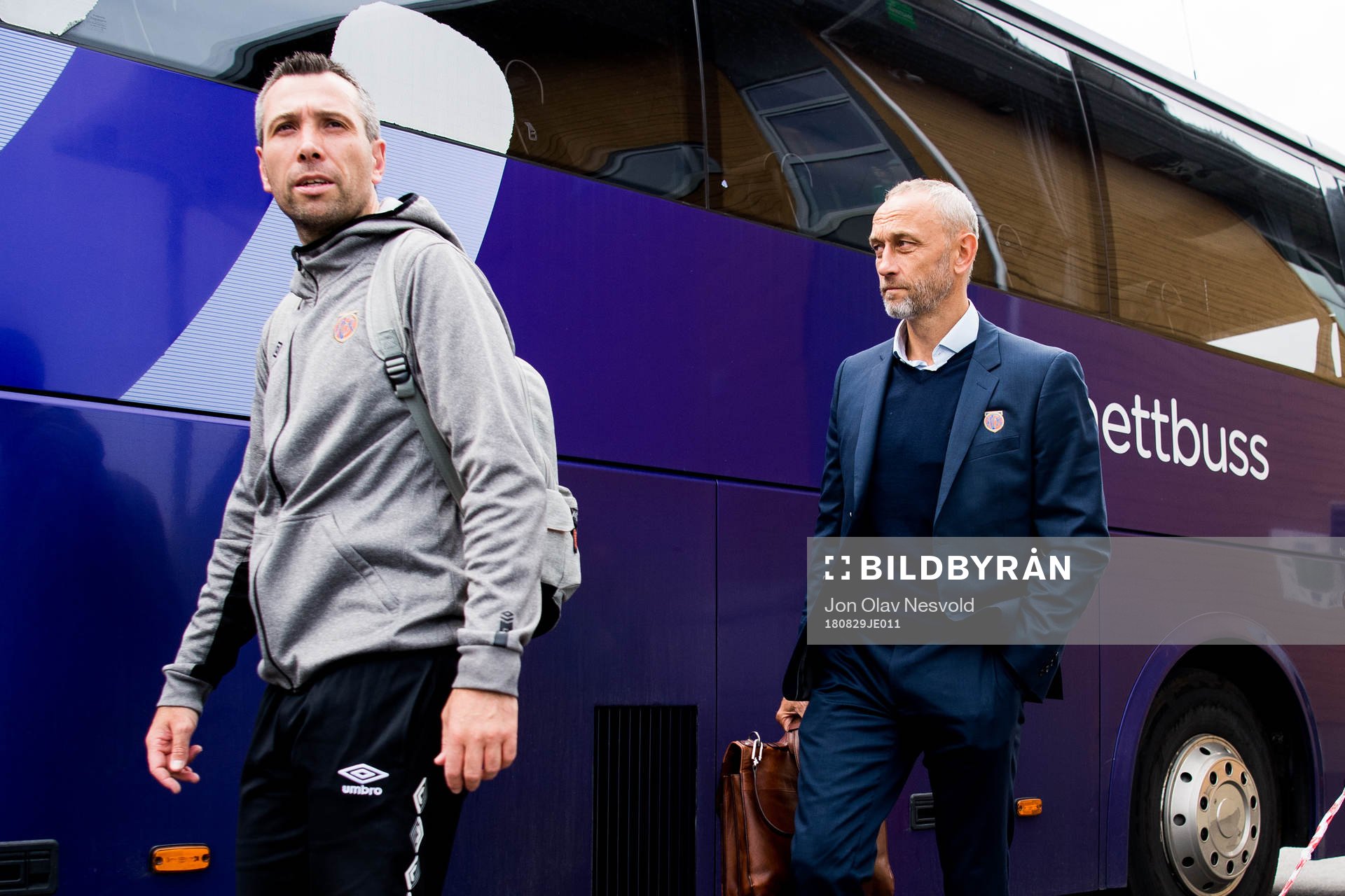 Andrea Loberto, assistant coach, and Lars Bohinen of