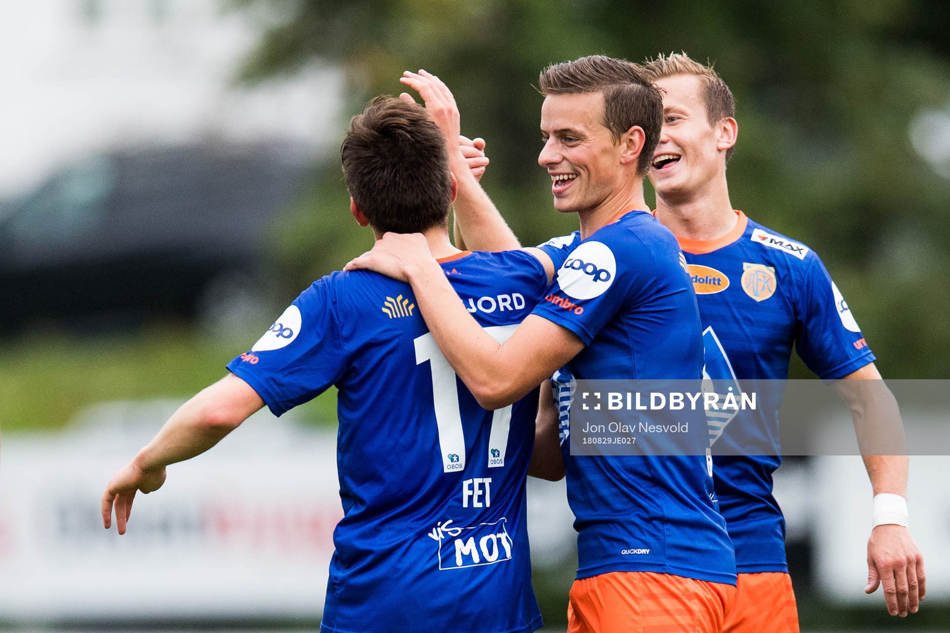Sondre Fet and Jonas Grønner of Aalesund celebrate the 0-3