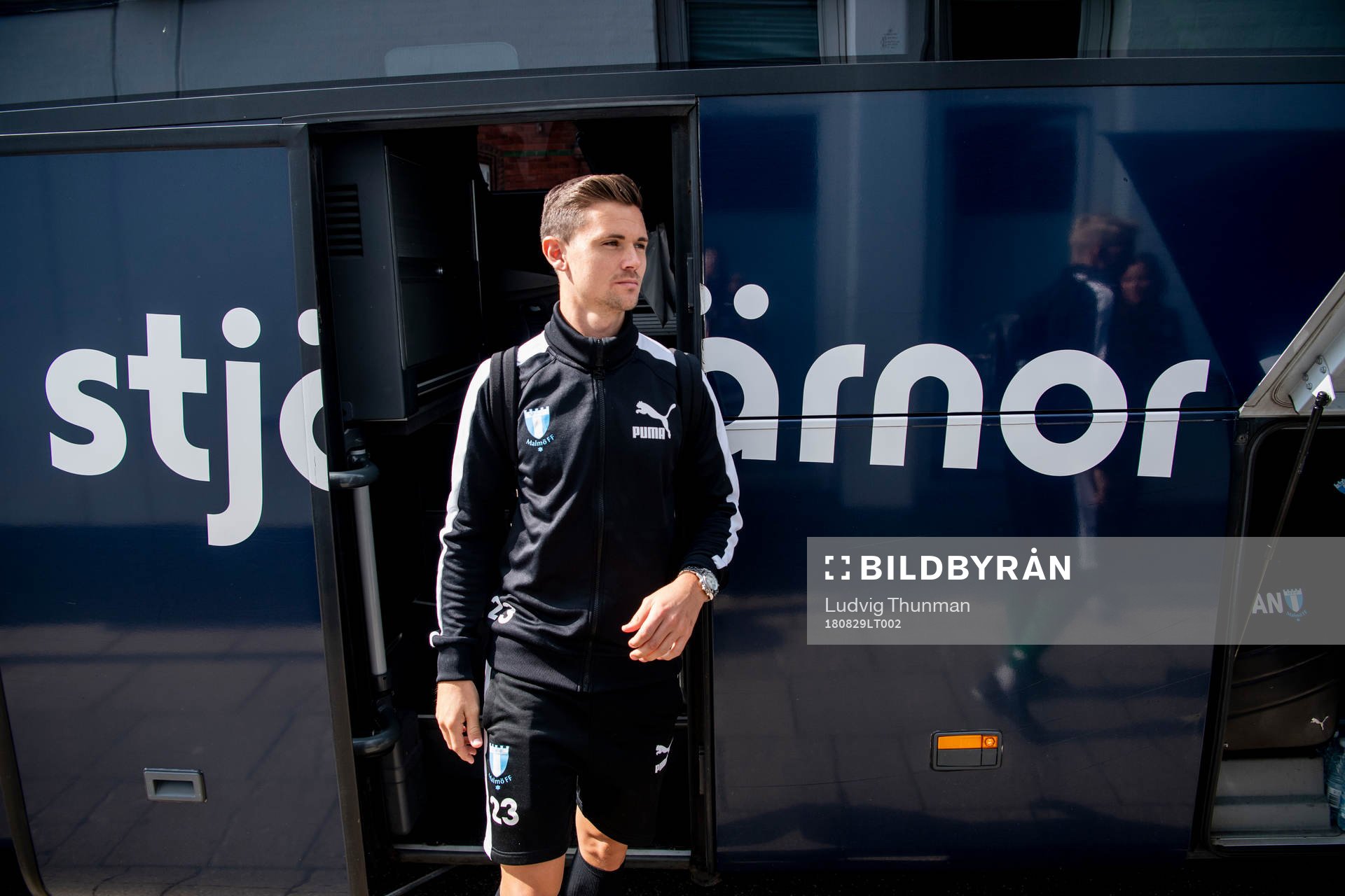Marcus Antonsson of Malmö FF arrive at their hotel