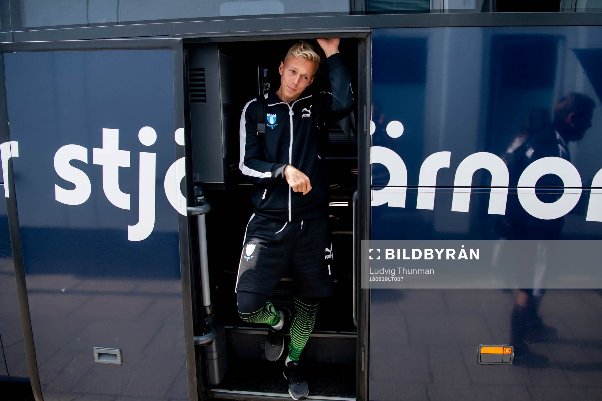 Goalkeeper Walter Viitala of Malmö FF arrive at their hotel
