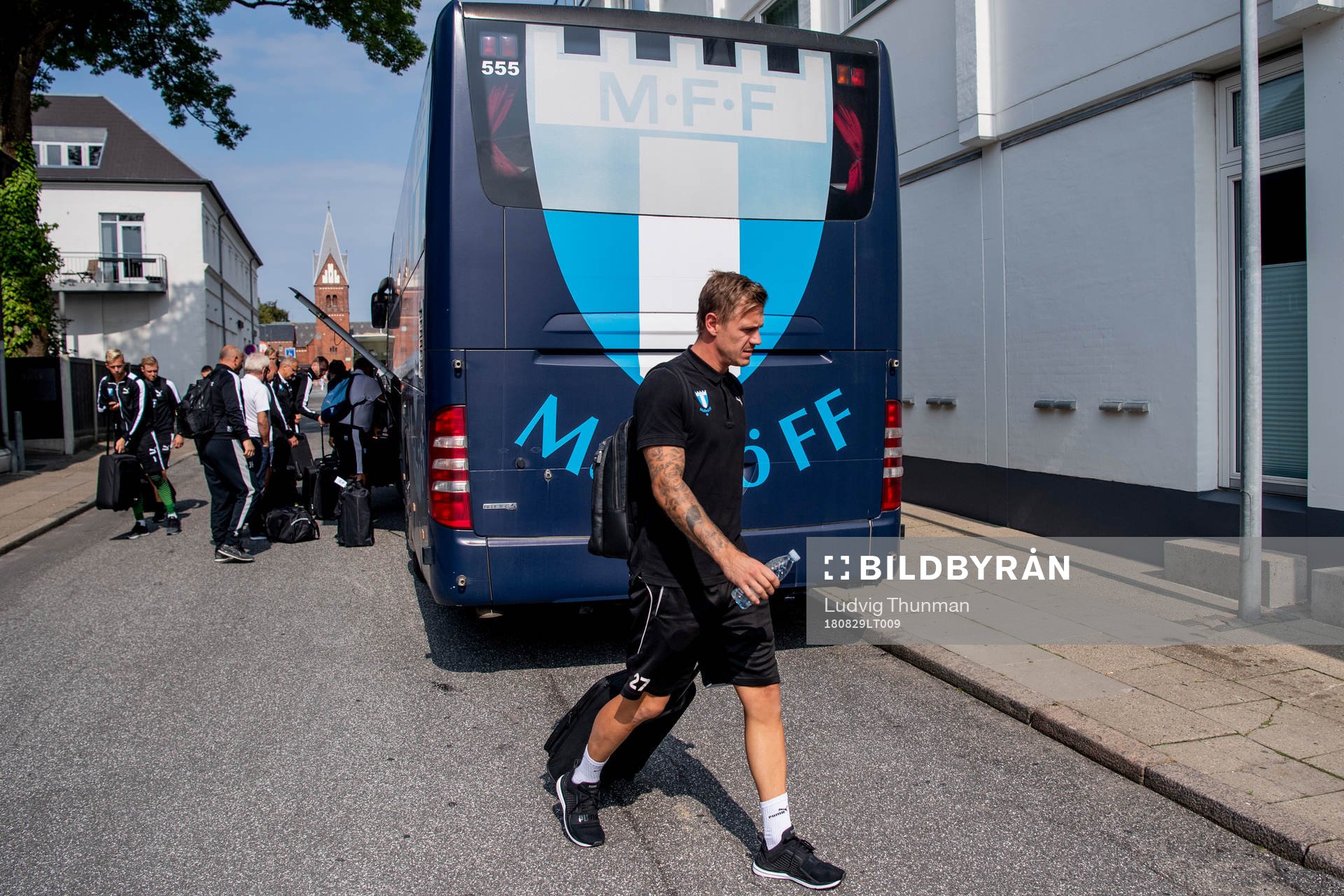 Goalkeeper Johan Dahlin of Malmö FF arrive at their hotel