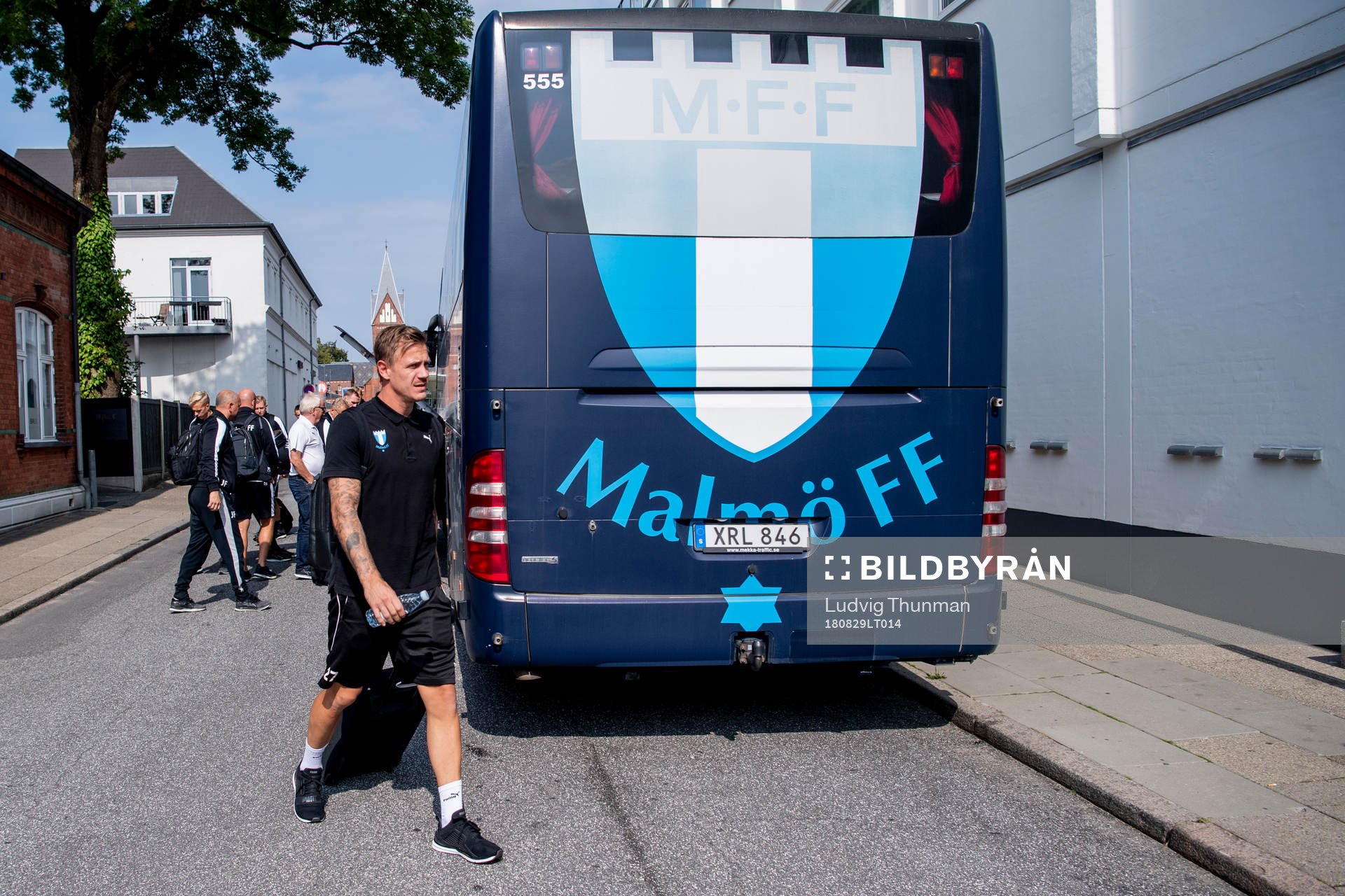 Goalkeeper Johan Dahlin of Malmö FF arrive at their hotel