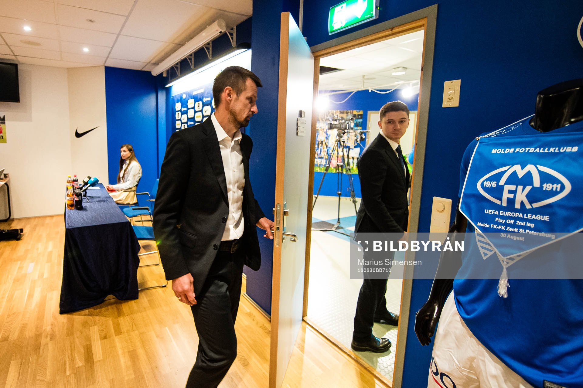 Sergei Semak, head coach of Zenit,  leaving the press conference