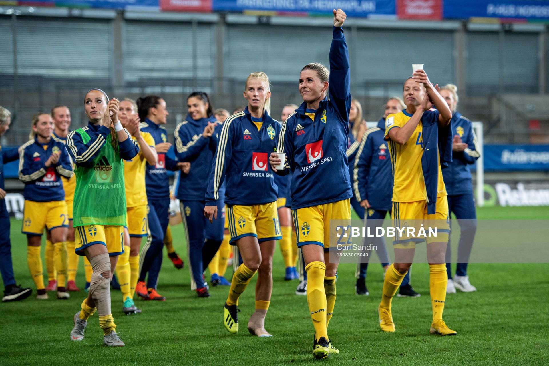 De svenska spelarna jublar