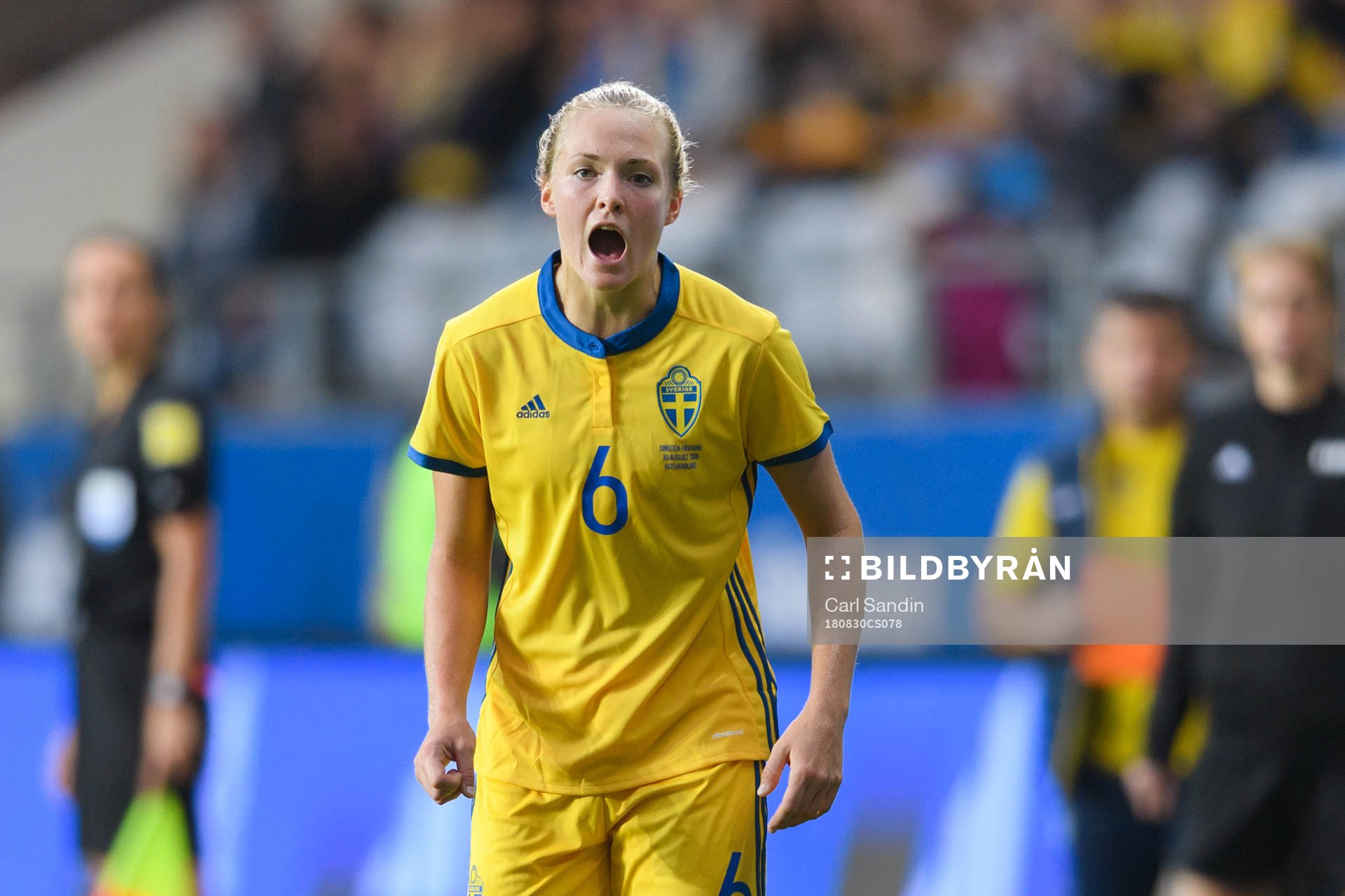 Sveriges Magdalena Eriksson reagerar