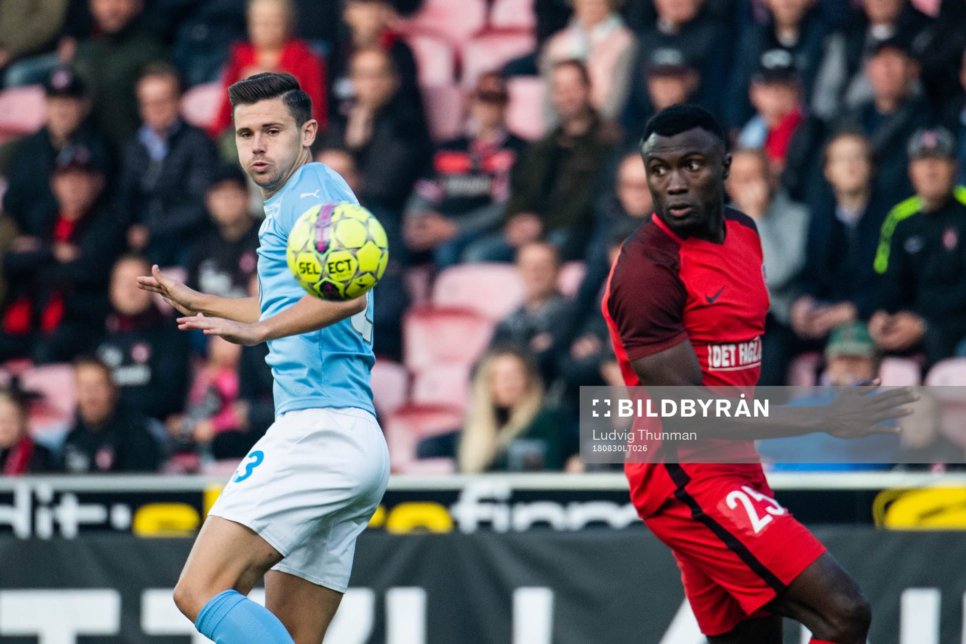 Marcus Antonsson of Malmö FF and Bubacarr Sanneh of