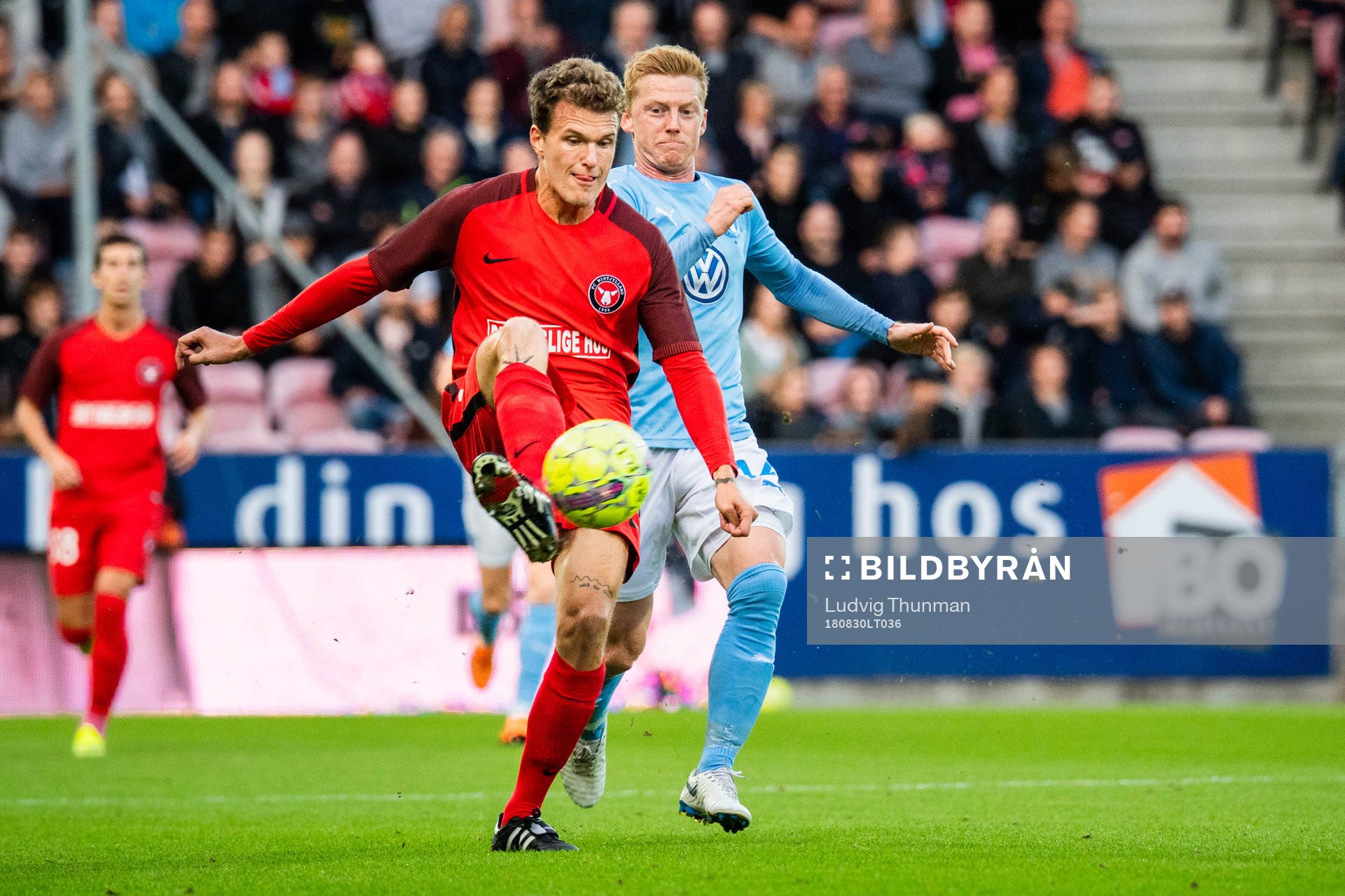 Alexander Scholz of Midtjylland and Anders Christiansen of