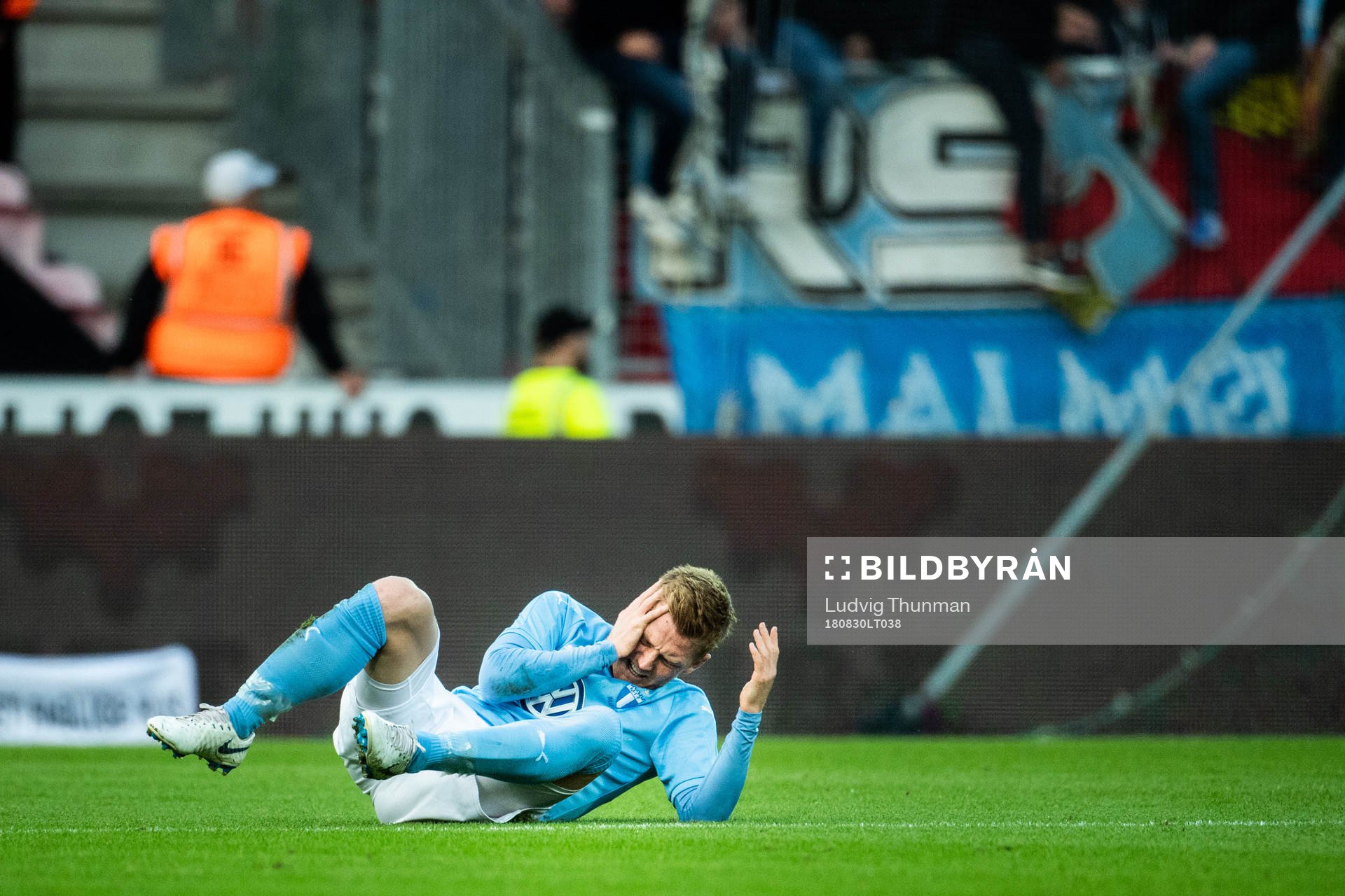 Anders Christiansen of Malmö FF is in pain
