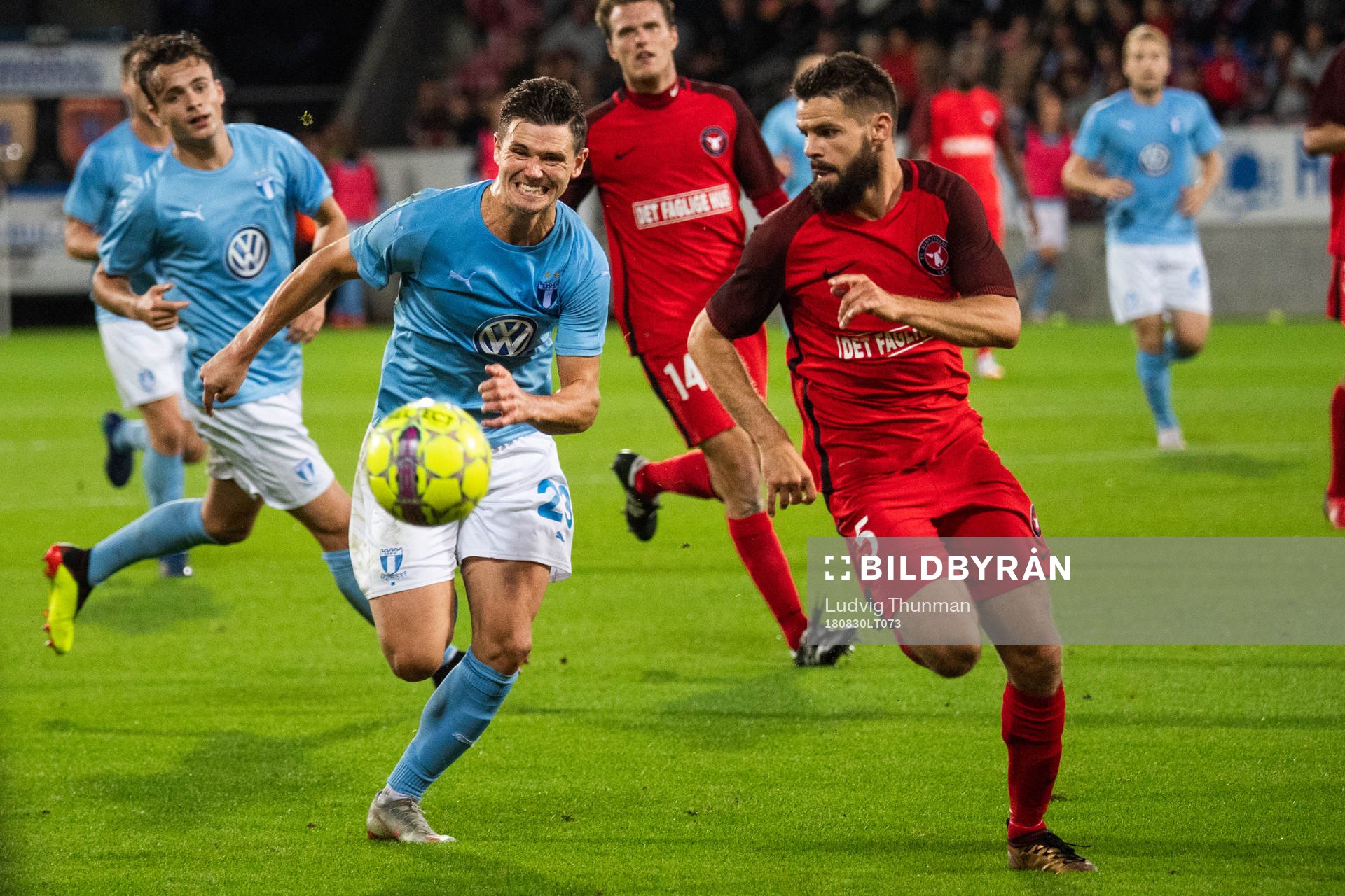 Marcus Antonsson of Malmö FF and Marc Dal Hende of