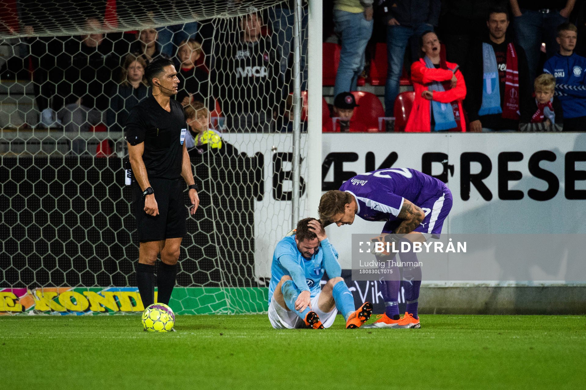 Lasse Nielsen of Malmö FF is in pain