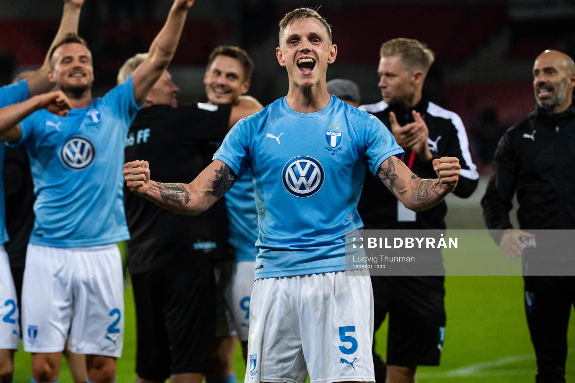 Sören Rieks of Malmö FF celebrates