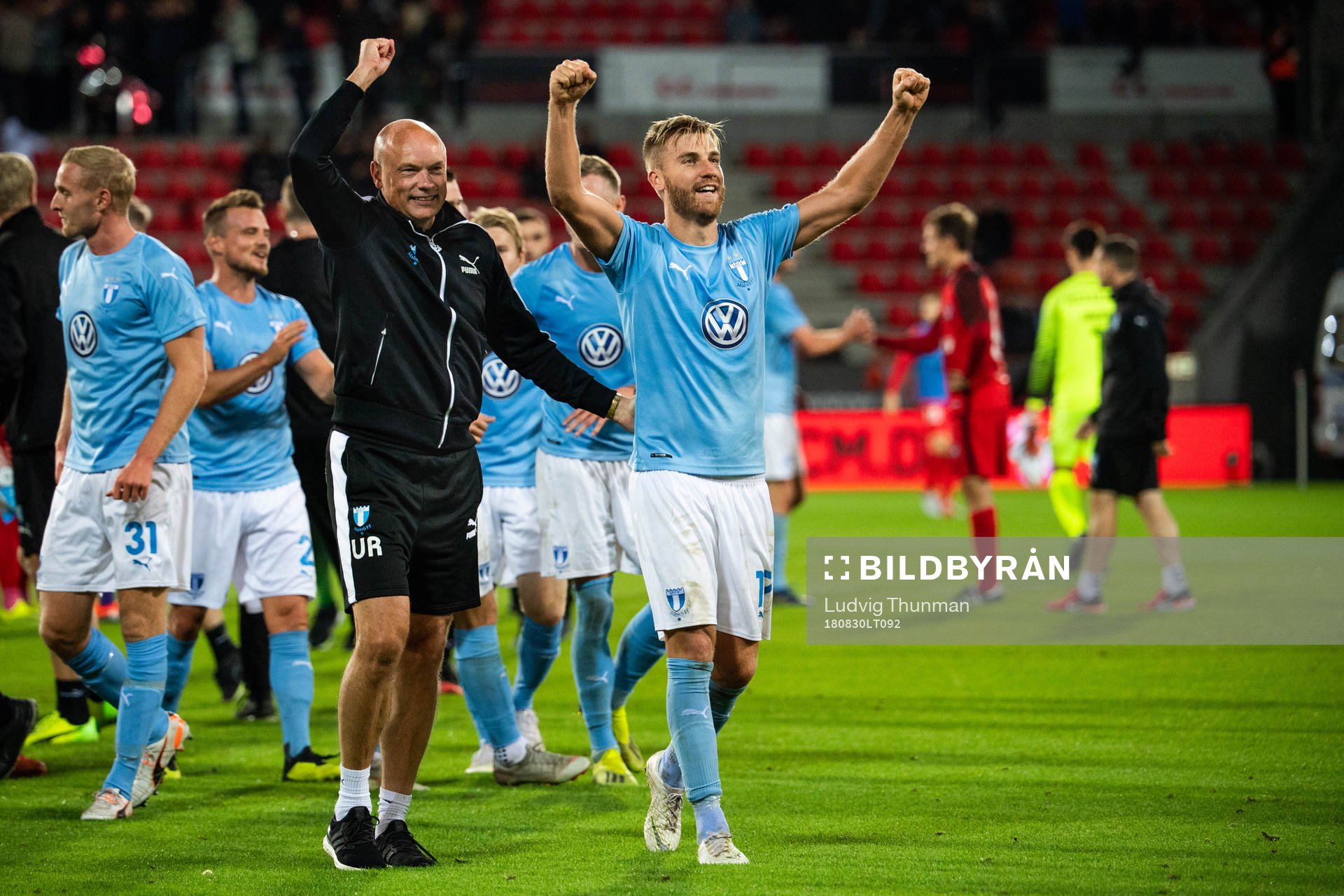 Marcus Antonsson and head coach Uwe Rösler of Malmö FF