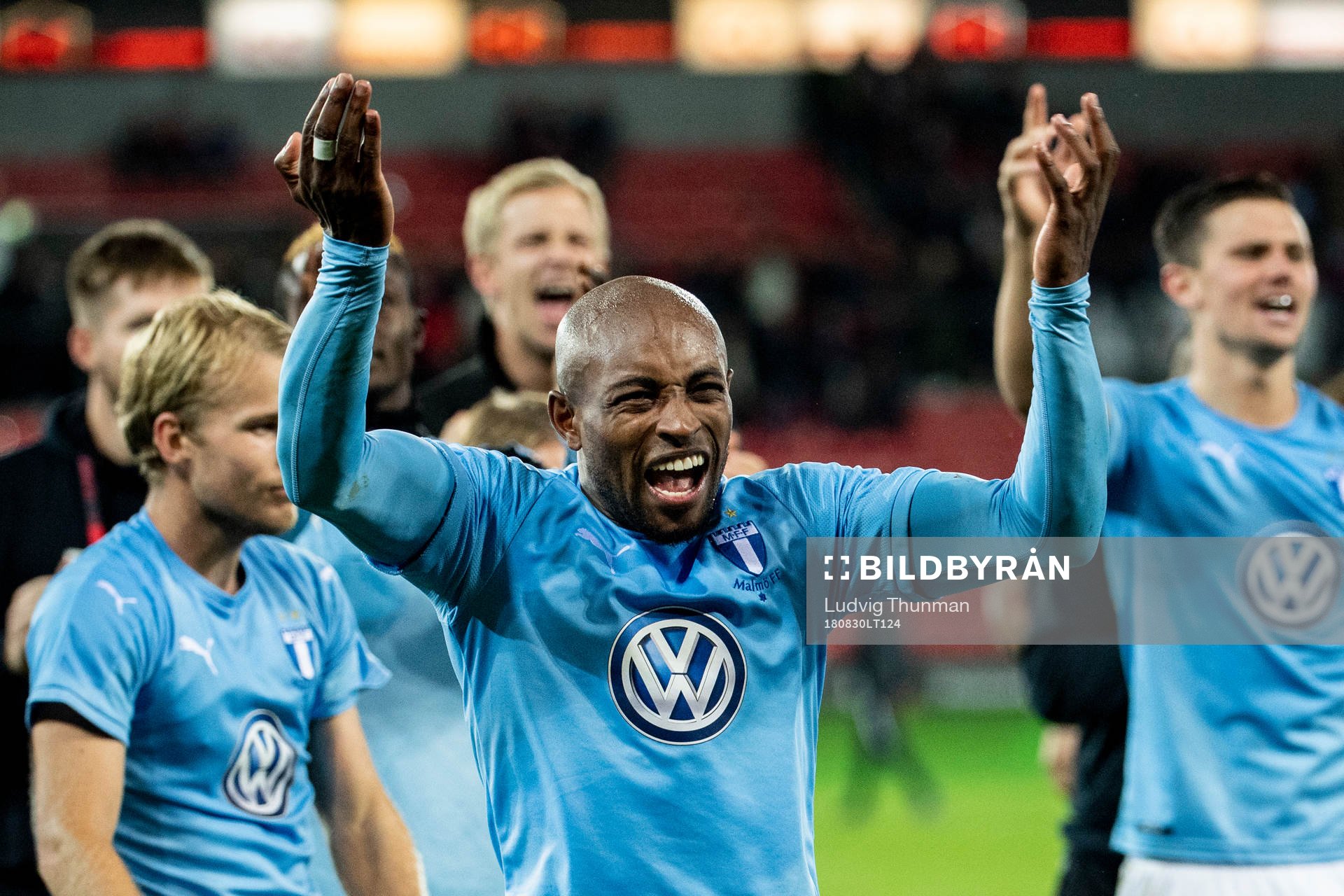 Fouad Bachirou of Malmö FF celebrate