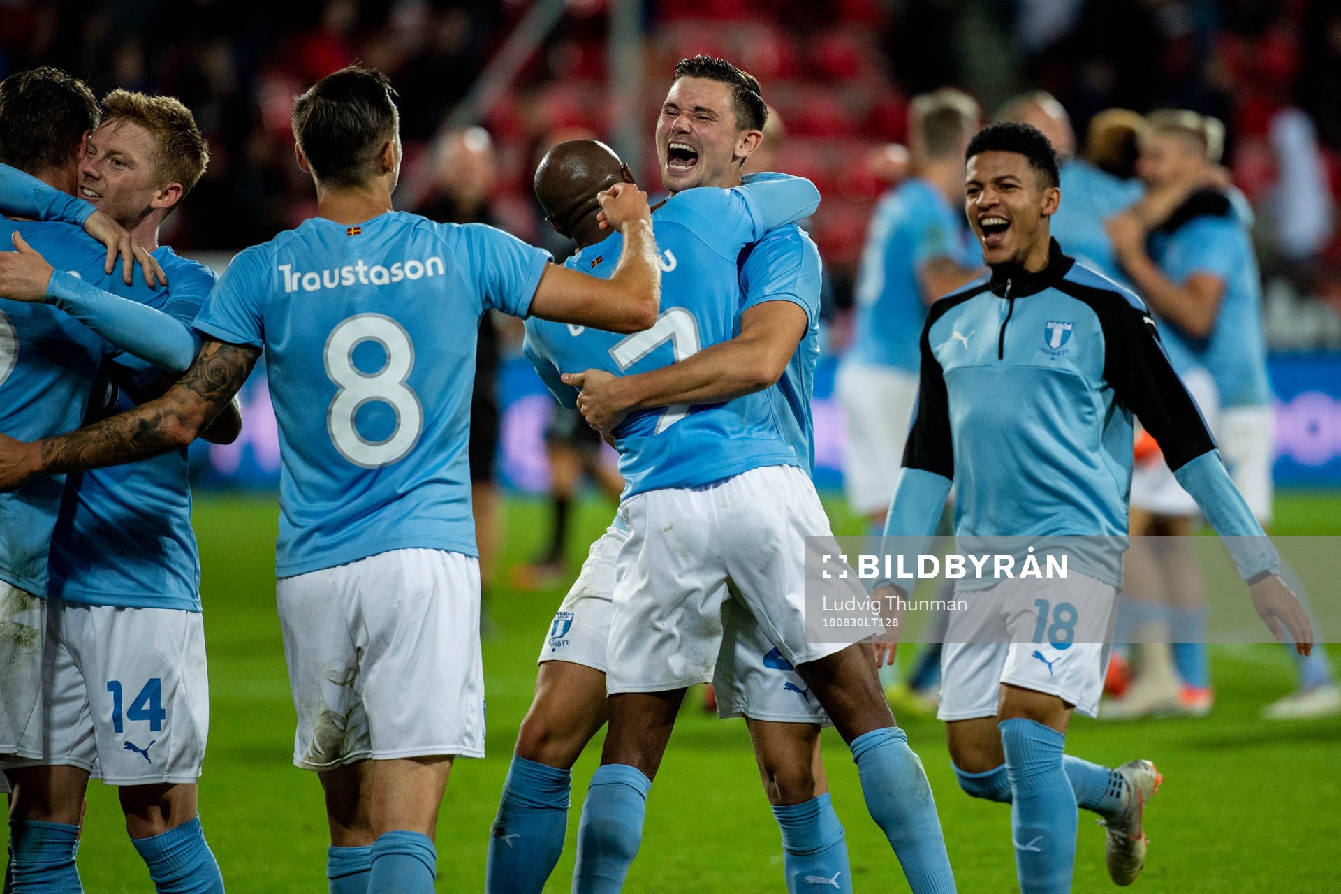 Marcus Antonsson and Fouad Bachirou of Malmö FF celebrate
