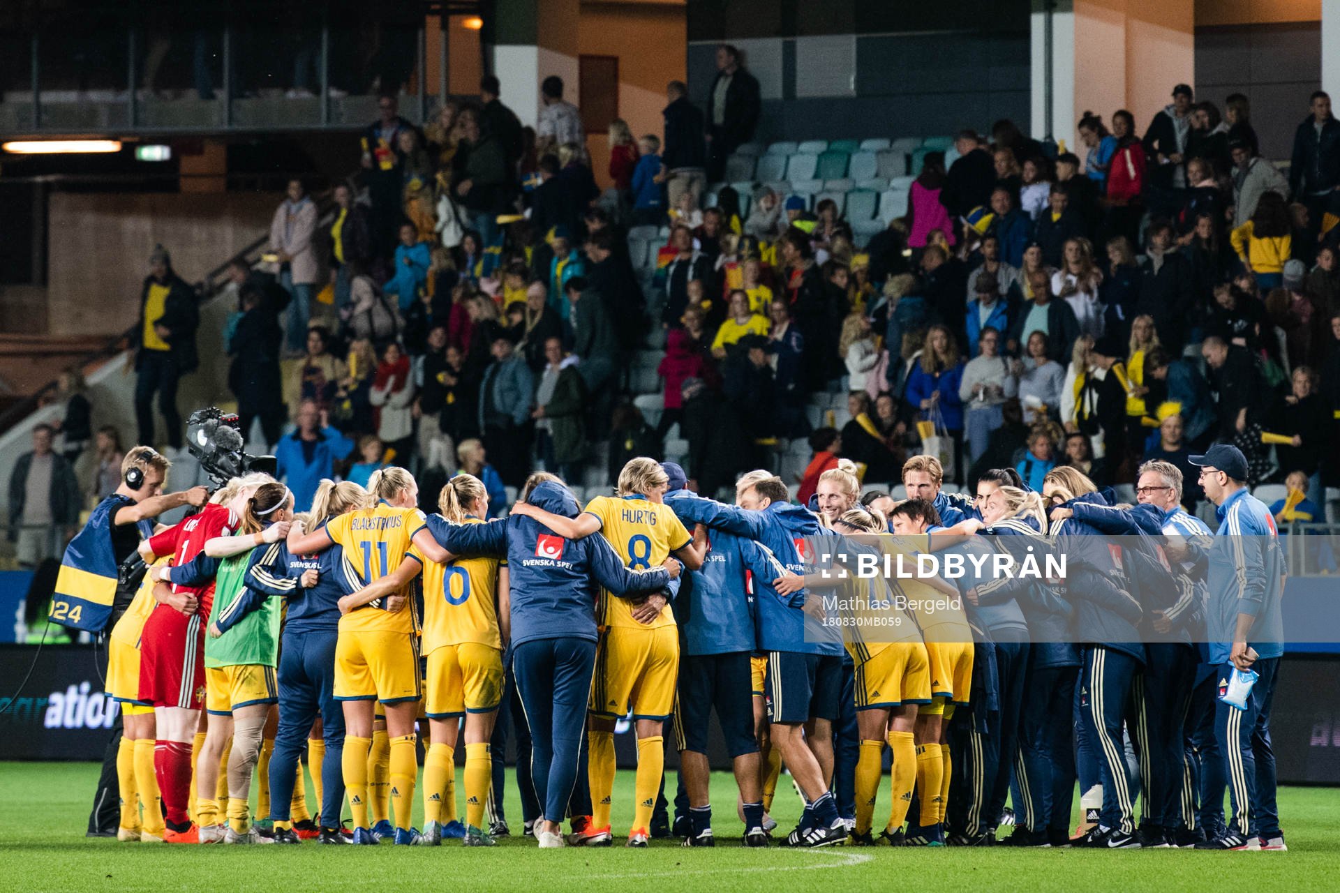 Sveriges spelare jublar