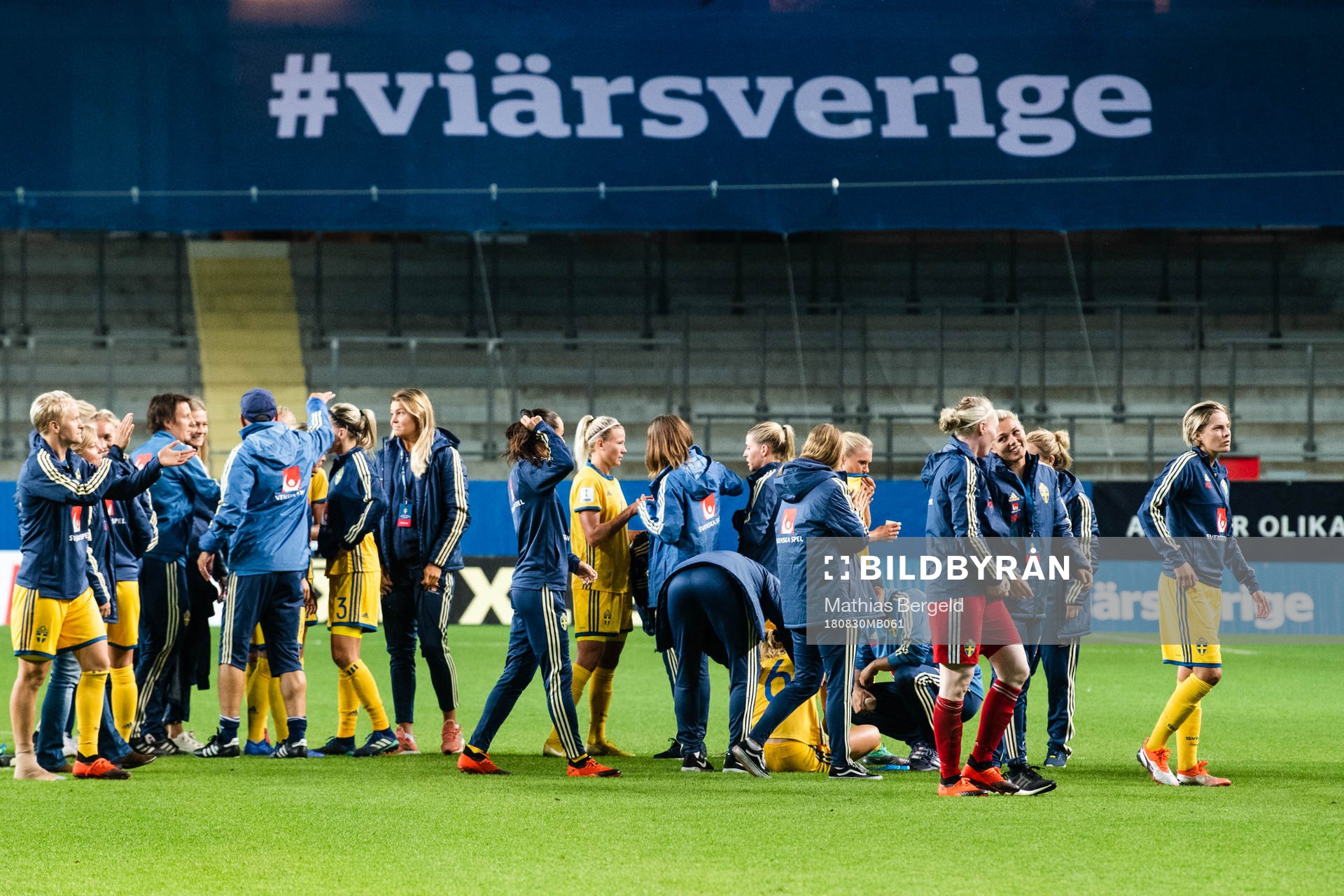 Sveriges spelare jublar