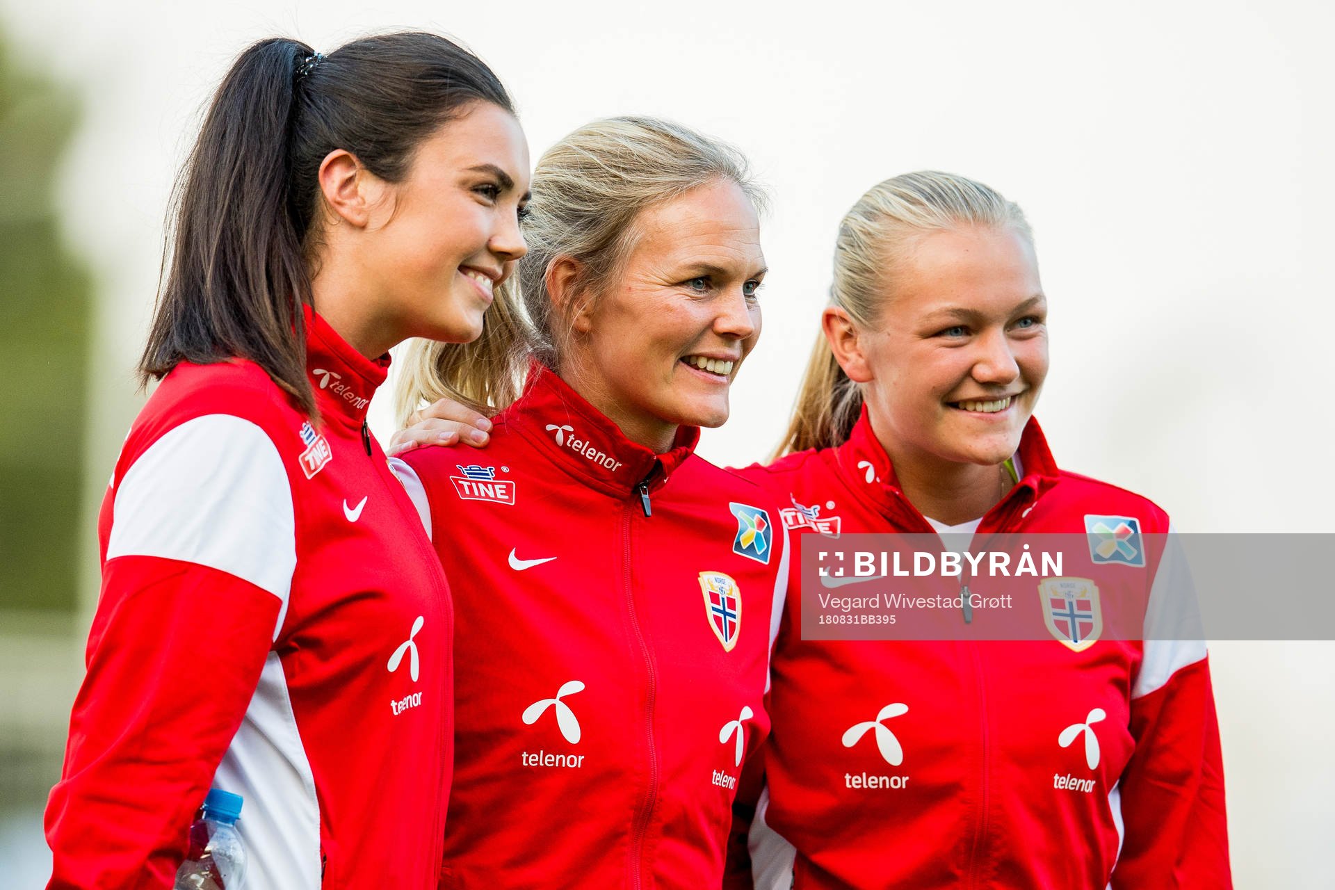 Ingrid Syrstad Engen, goalkeeper Ingrid Hjelmseth and Frida
