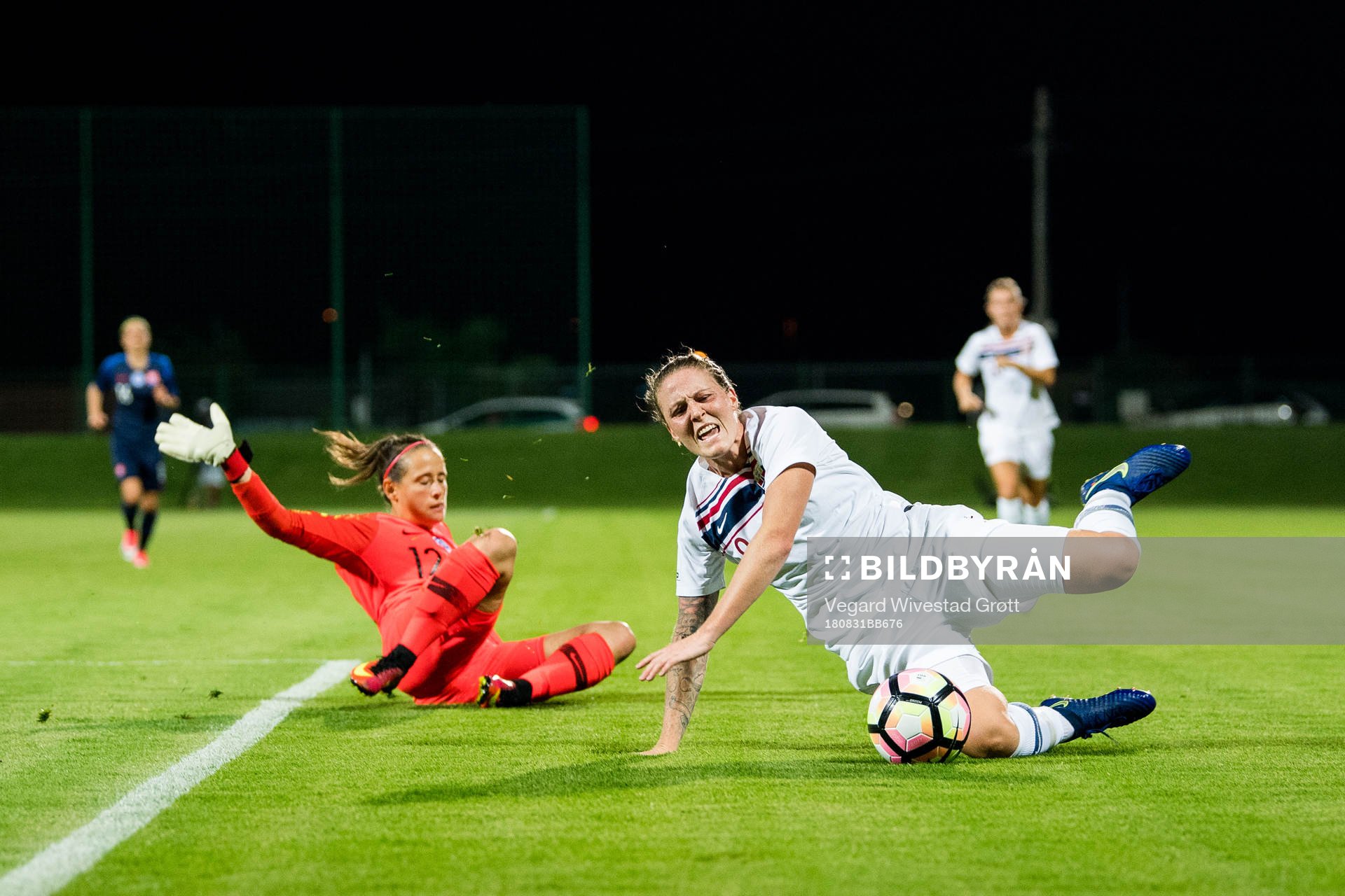 Goalkeeper Maria Korenciova of Slovakia and Isabell