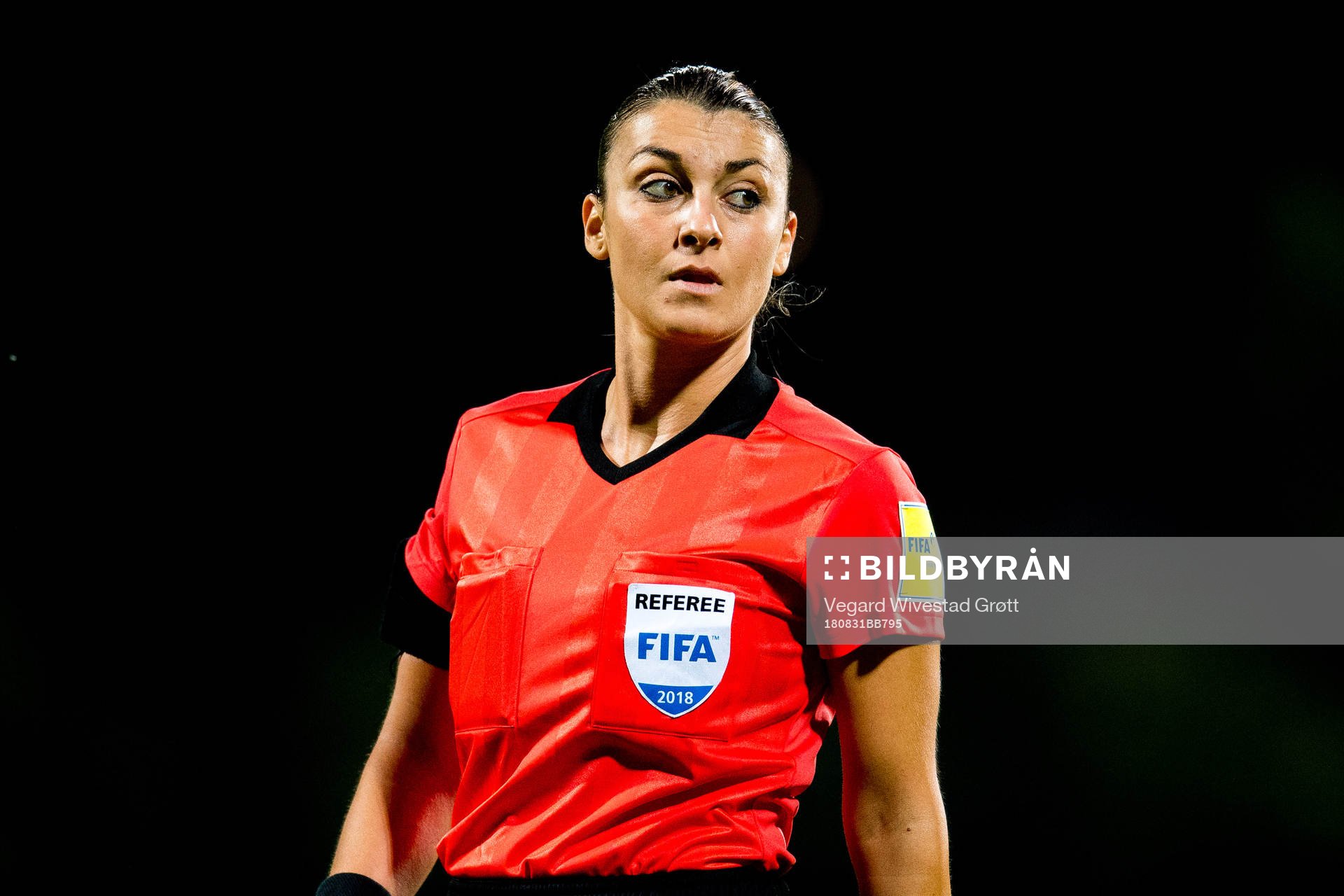 Referee Valentina Finzi of Italy