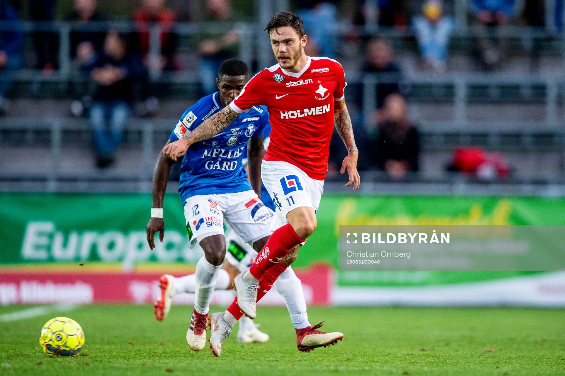 Norrköpings David Moberg Karlsson mot Trelleborgs Kofi